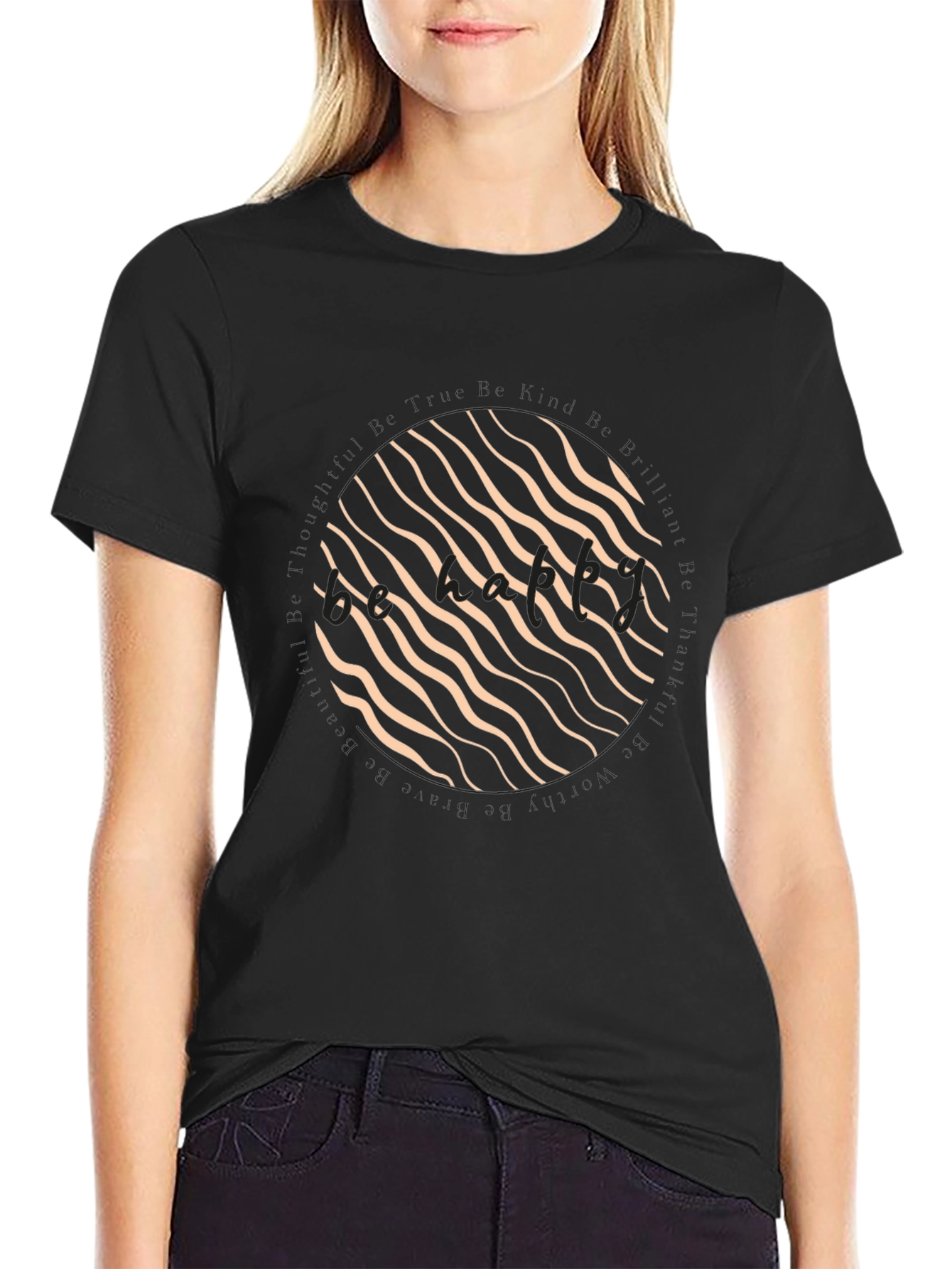 Graphic Tee: Abstract Wavy Circle Design