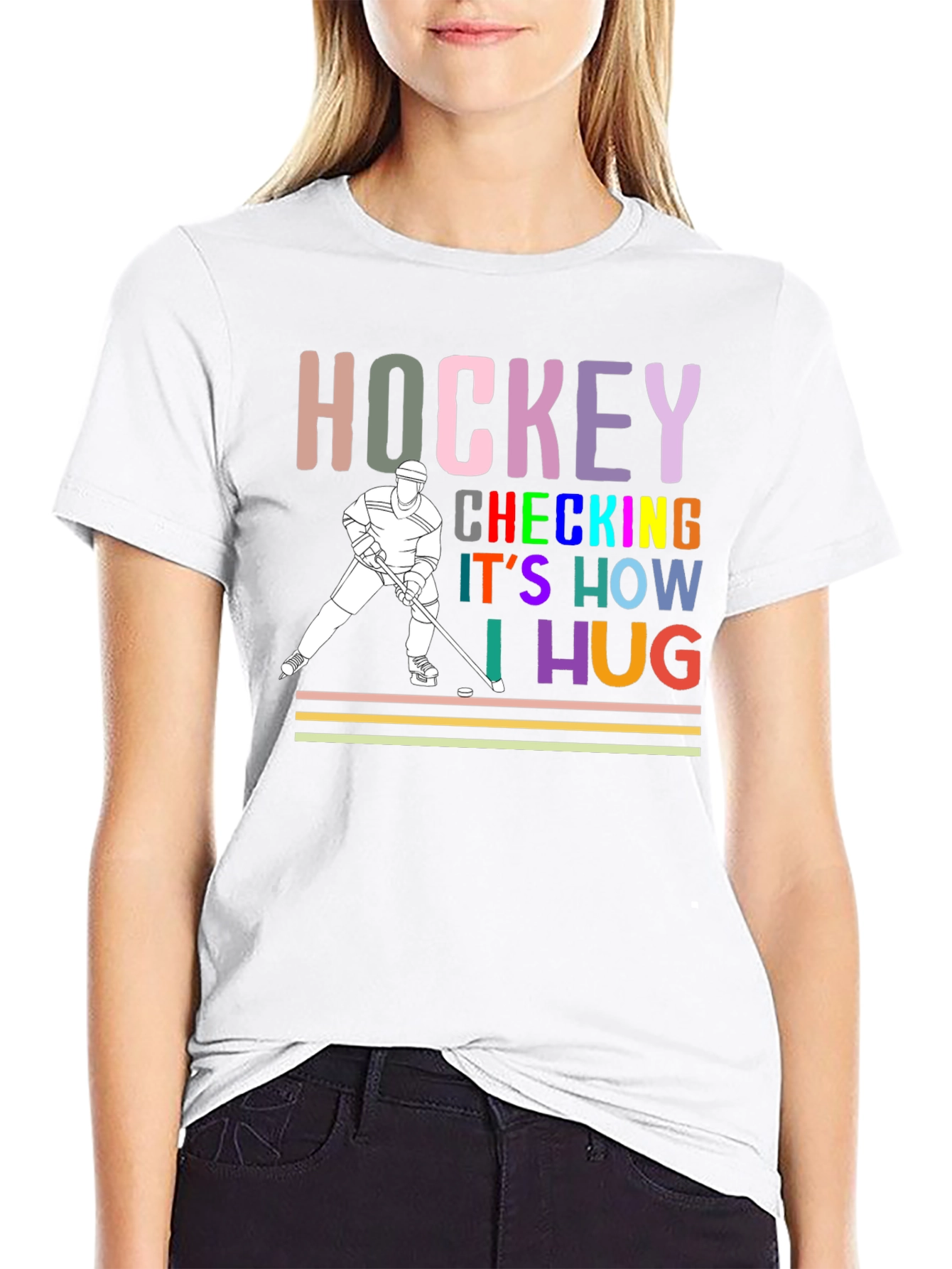 Hockey Checking Is How I Hug T-Shirt