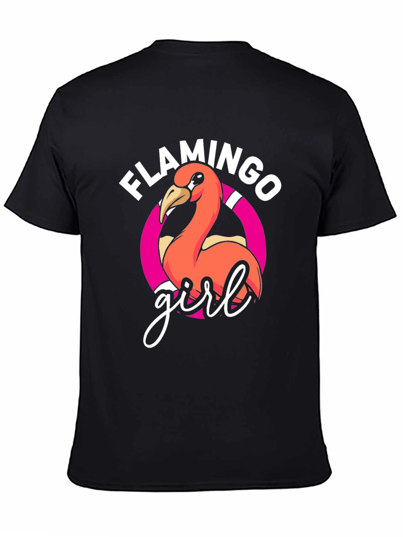 Flamingo Girl Graphic Tee - Black T-Shirt
