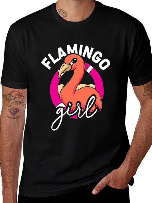 Flamingo Girl Graphic Tee - Black T-Shirt