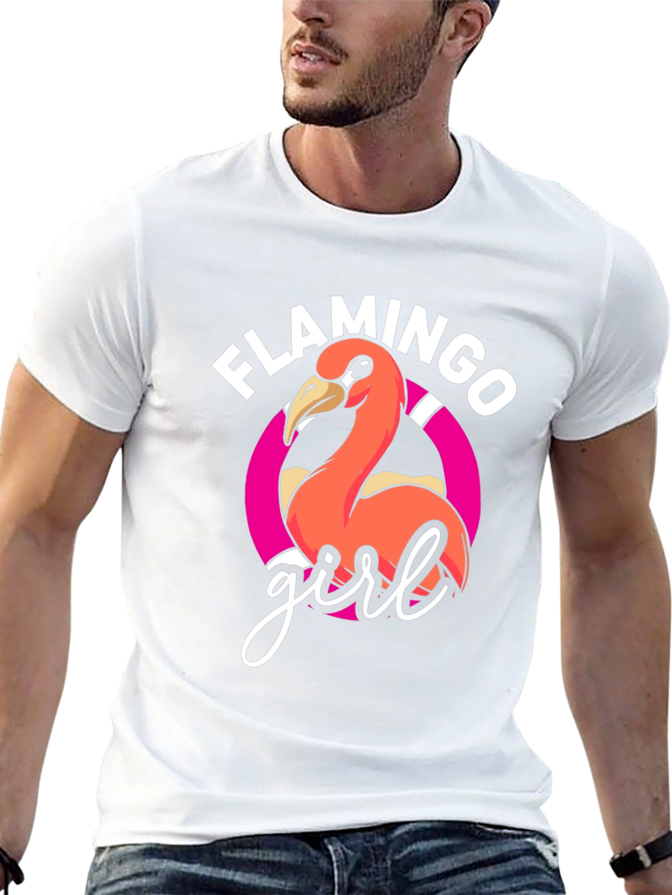 Flamingo Girl Graphic Tee - Black T-Shirt
