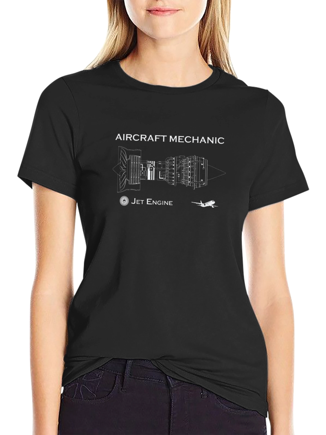 Aircraft Mechanic Jet Engine Schematic T-Shirt