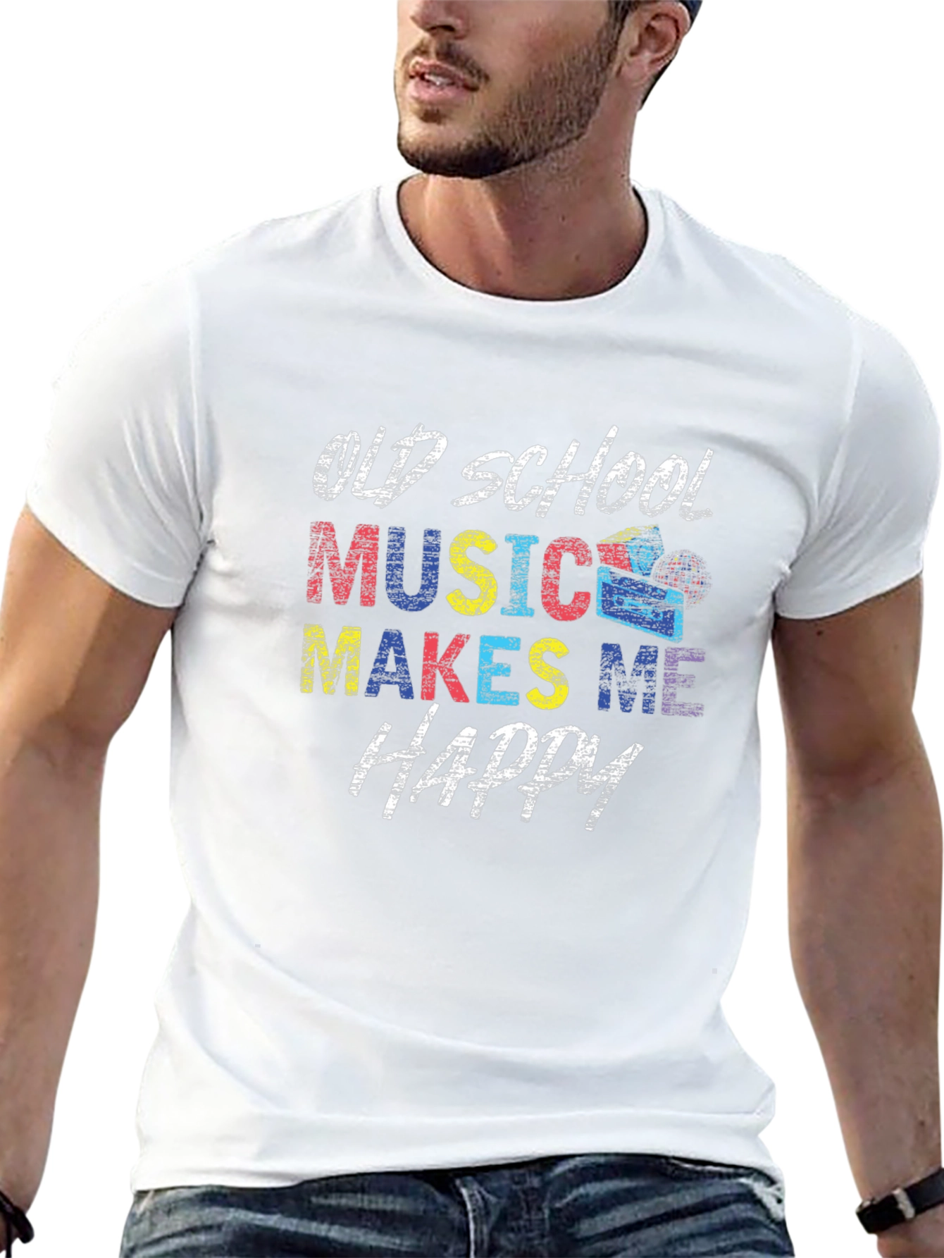 Old School Music Makes Me Happy T-Shirt