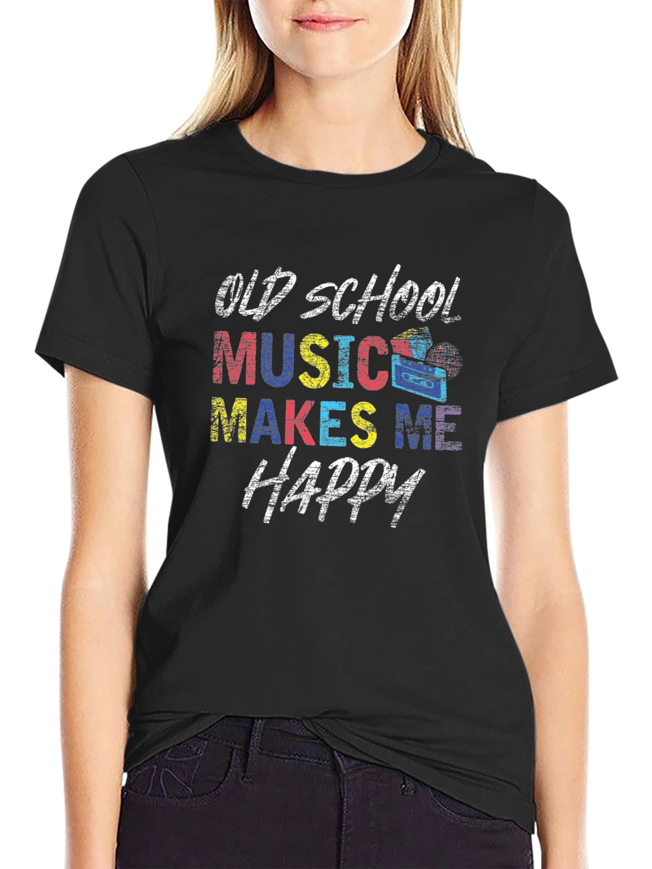 Old School Music Makes Me Happy T-Shirt