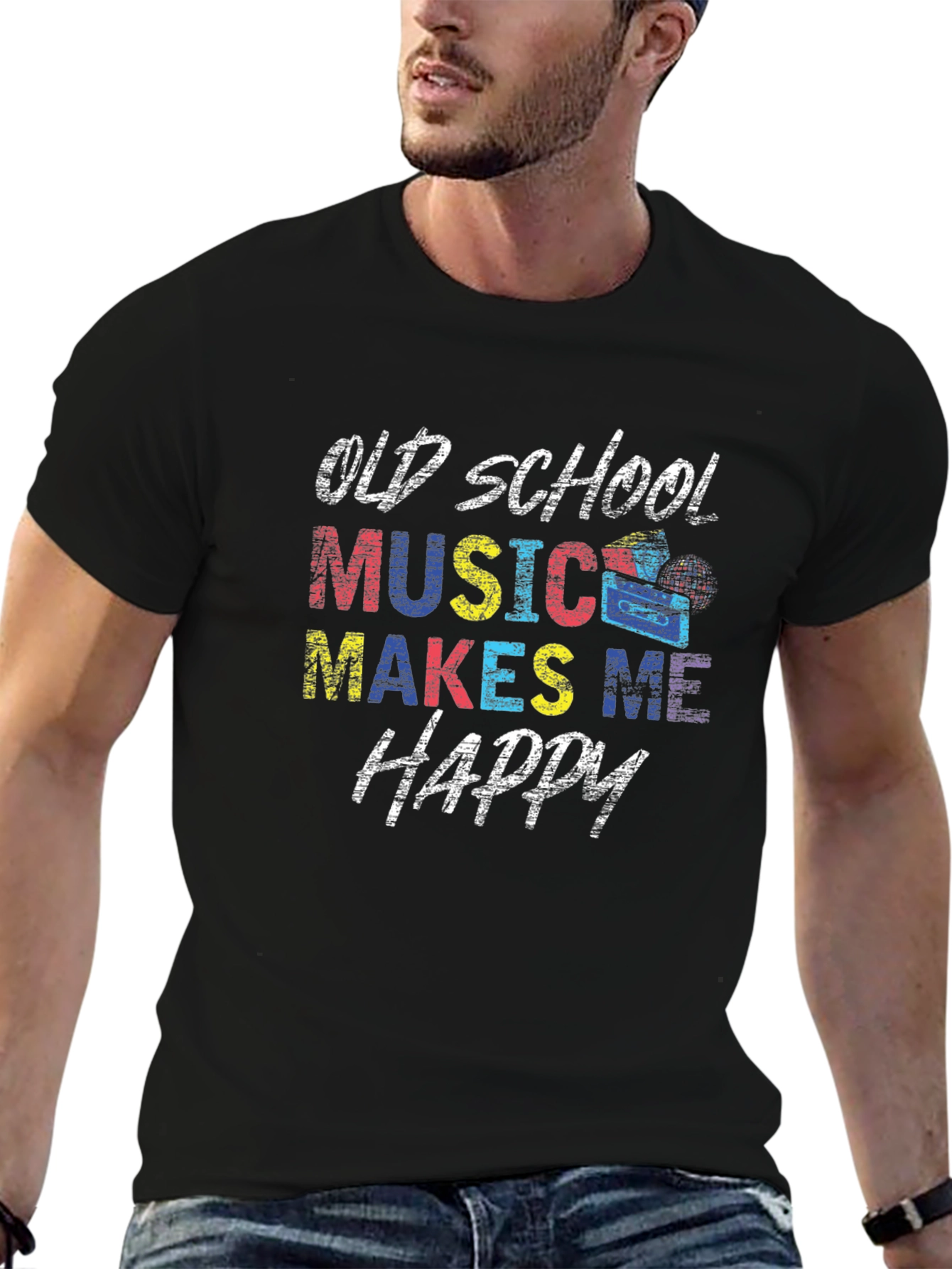 Old School Music Makes Me Happy T-Shirt
