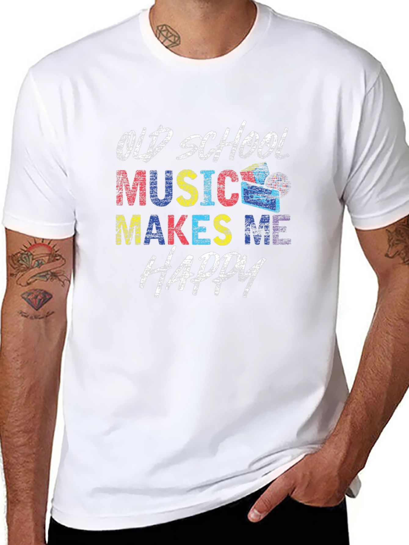 Old School Music Makes Me Happy T-Shirt