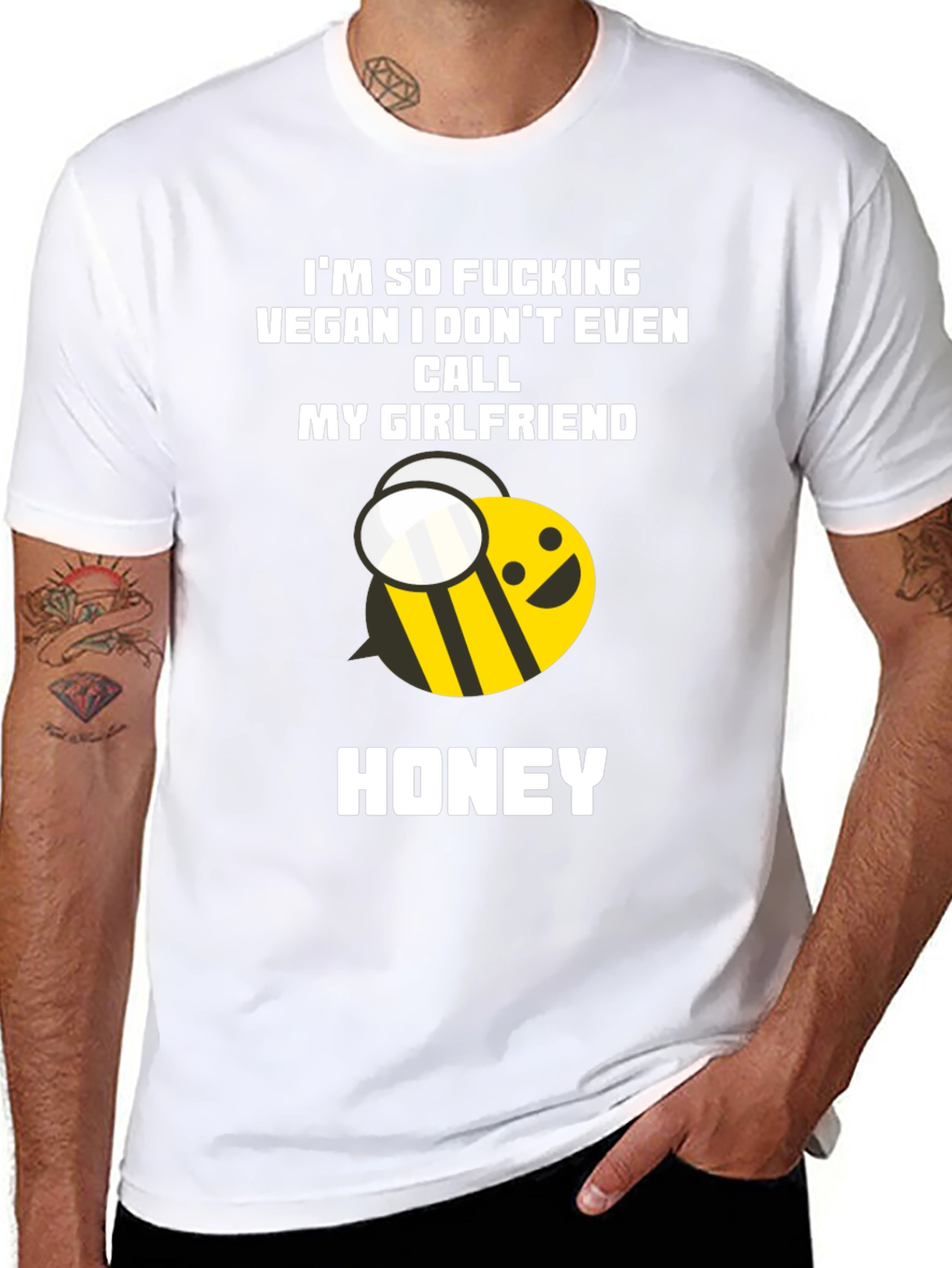 Vegan Honey Bee Humor Tee