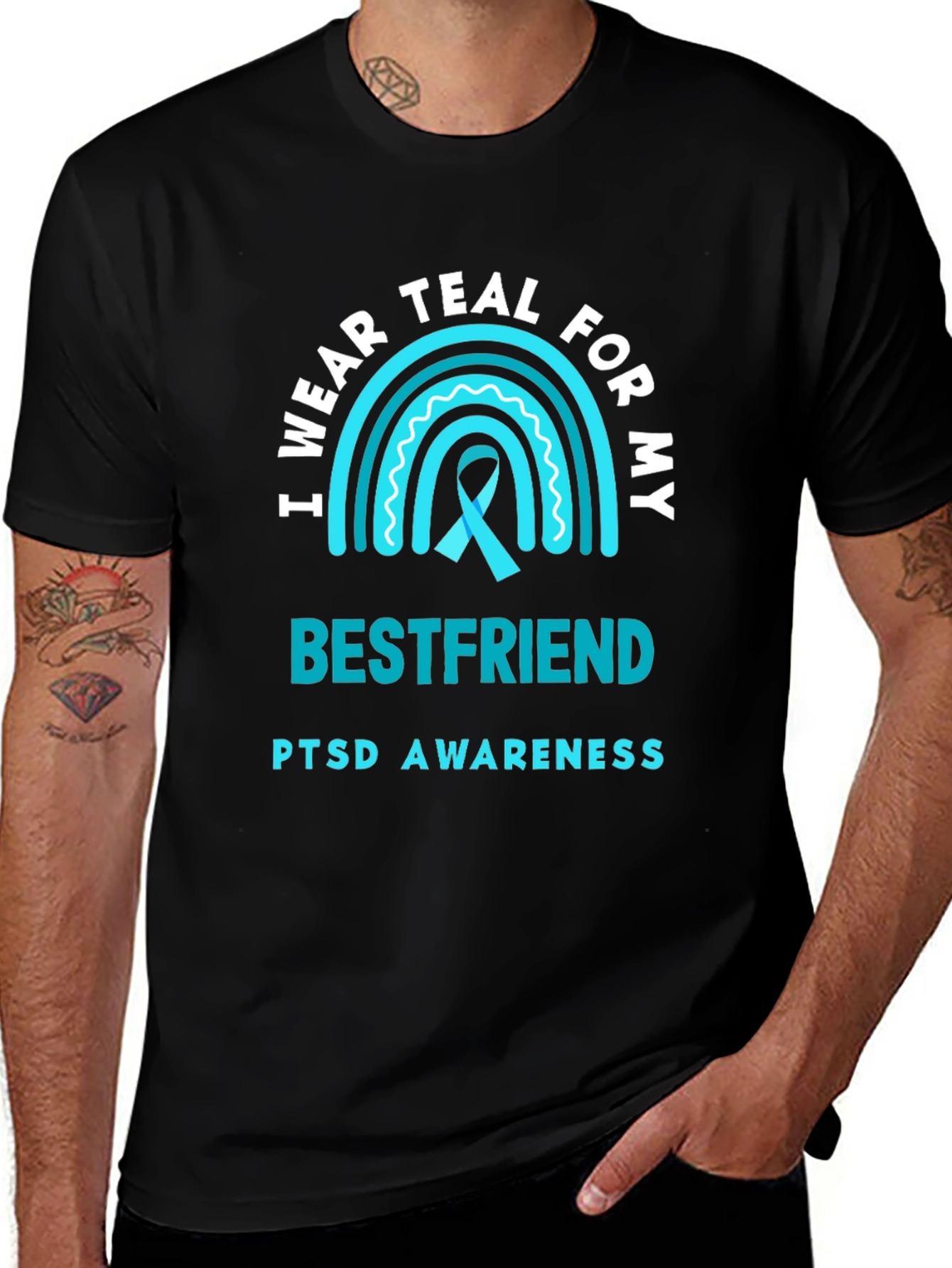 Teal Awareness T-Shirt - Bestfriend PTSD Support