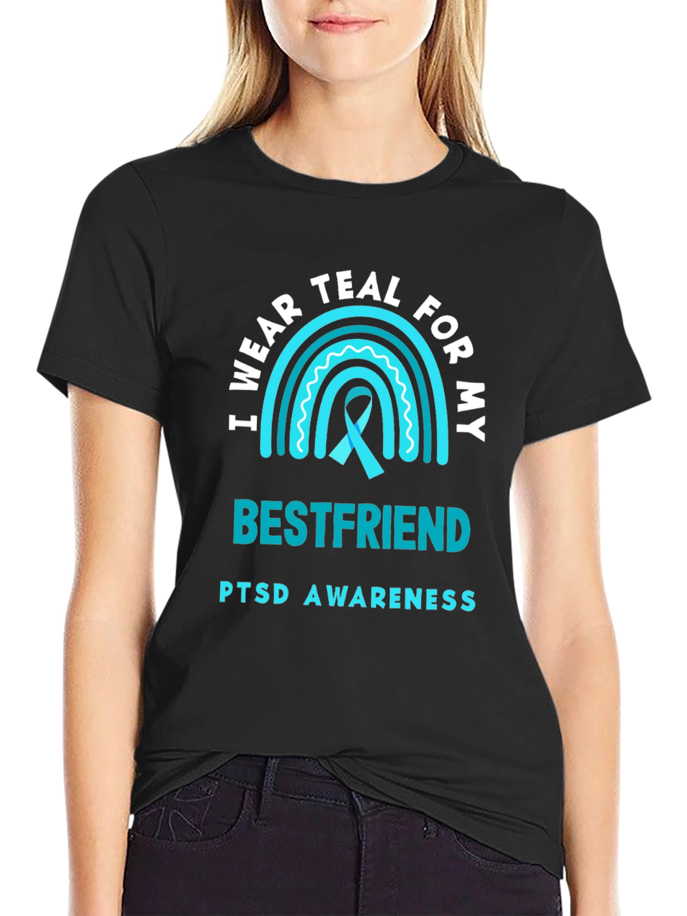 Teal Awareness T-Shirt - Bestfriend PTSD Support