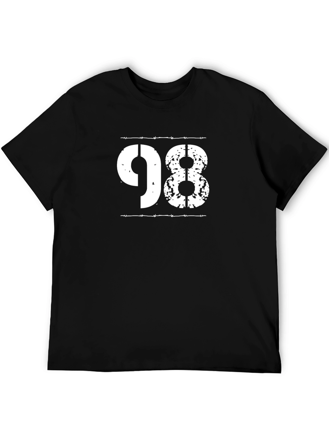 Grunge 98 Graphic T-Shirt - Distressed Number Design