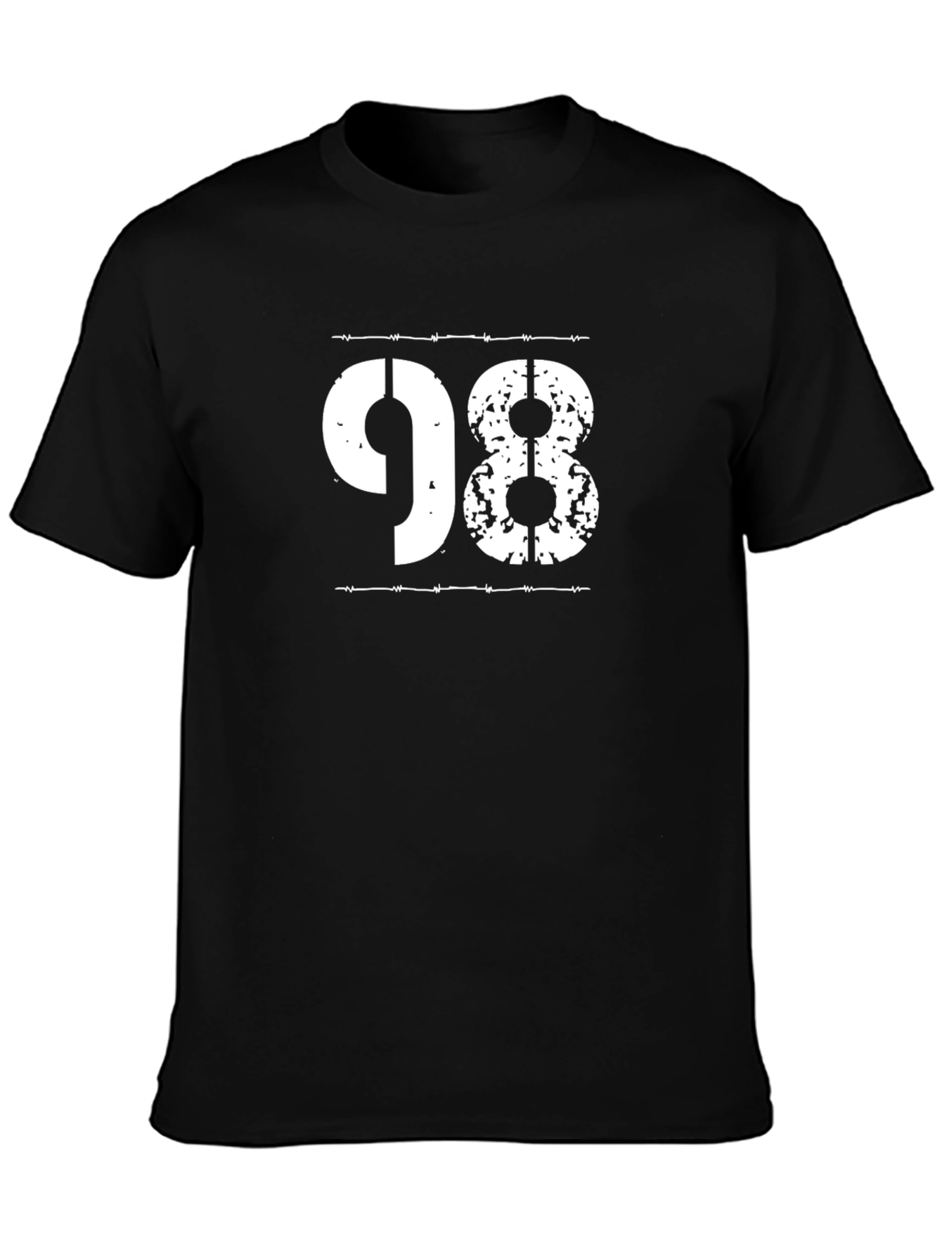 Grunge 98 Graphic T-Shirt - Distressed Number Design