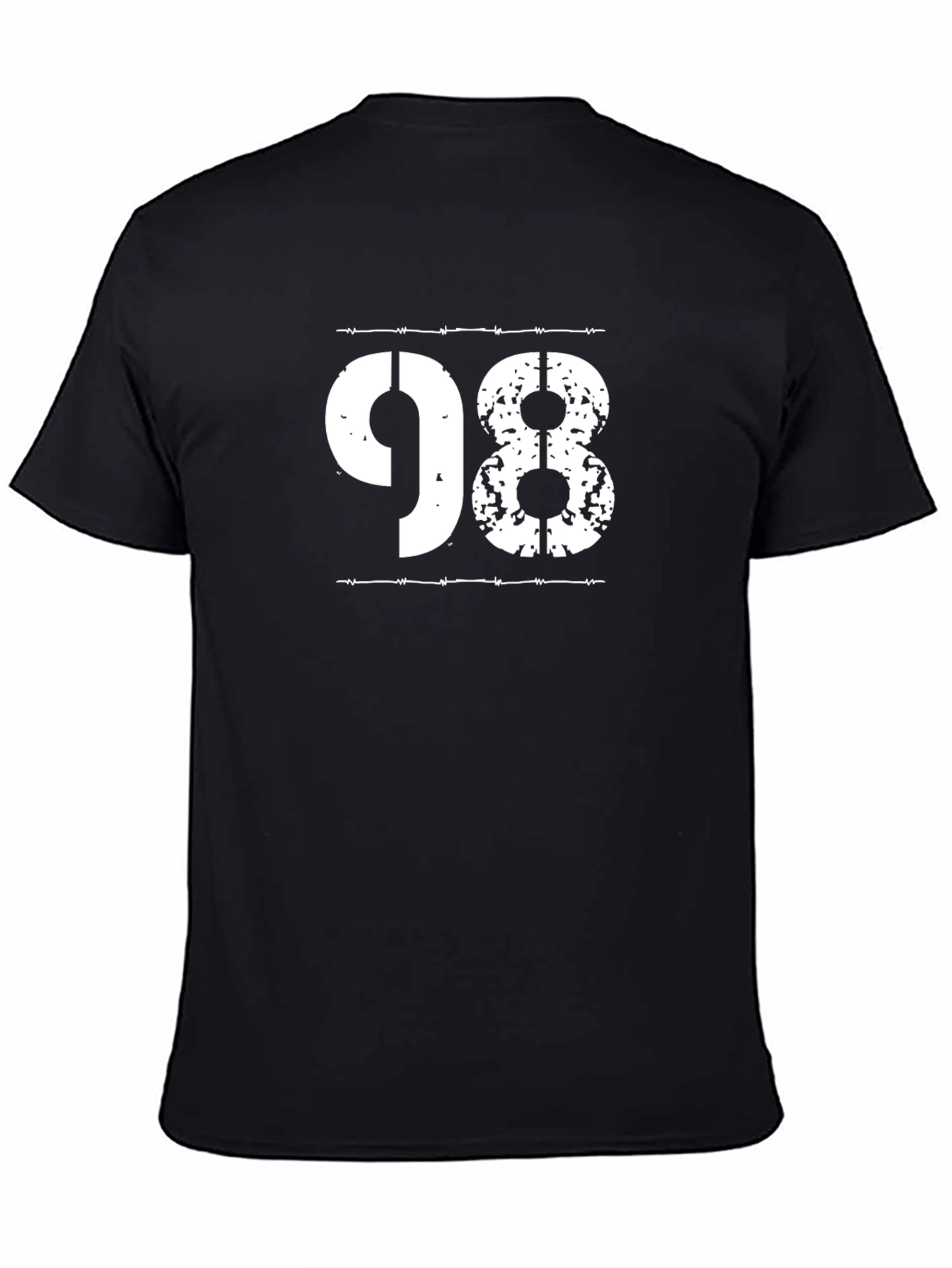 Grunge 98 Graphic T-Shirt - Distressed Number Design