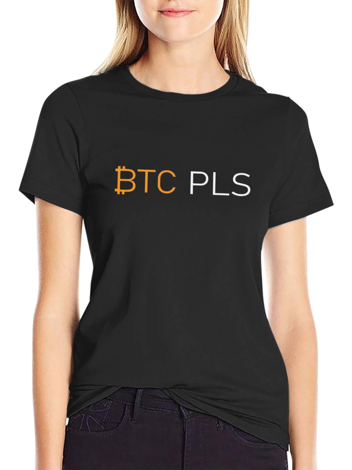 BTC PLS Black T-Shirt - Crypto Bitcoin Tee