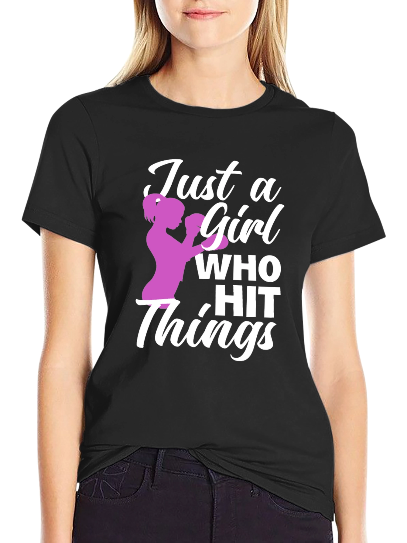 Just a Girl Who Hit Things Graphic T-Shirt