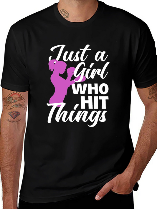 Just a Girl Who Hit Things Graphic T-Shirt