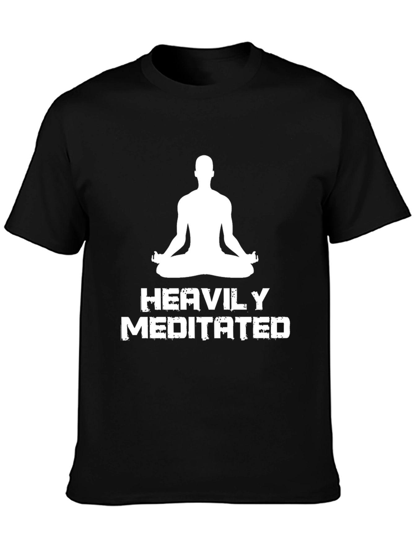 Heavily Meditated Black T-Shirt - Yoga Zen