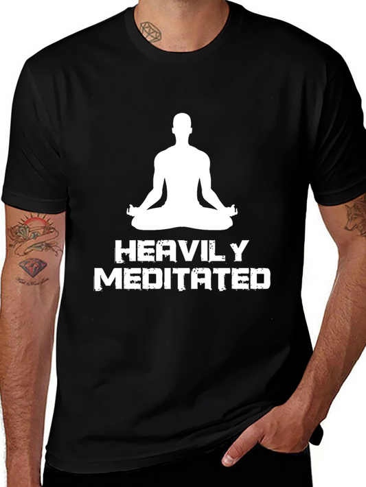 Heavily Meditated Black T-Shirt - Yoga Zen