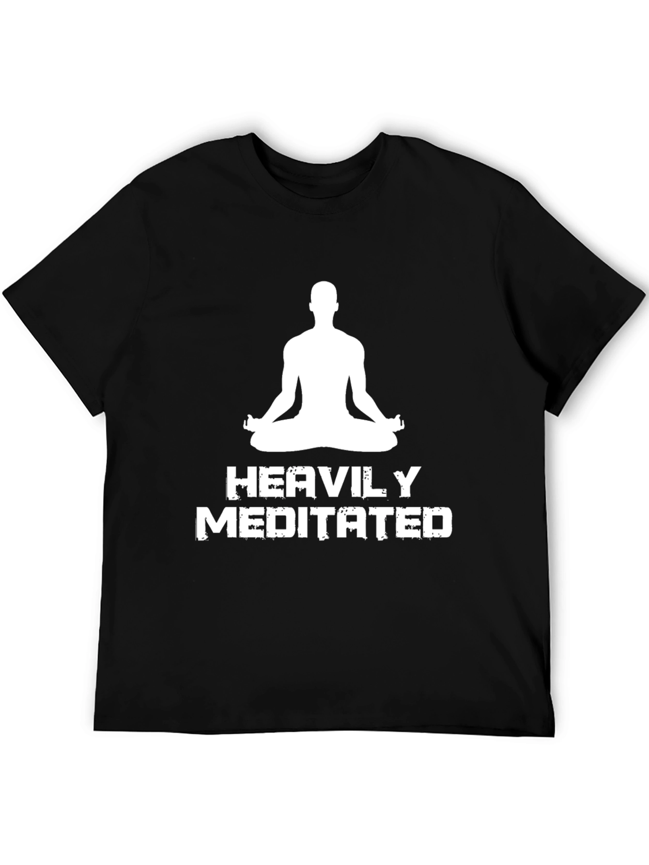 Heavily Meditated Black T-Shirt - Yoga Zen
