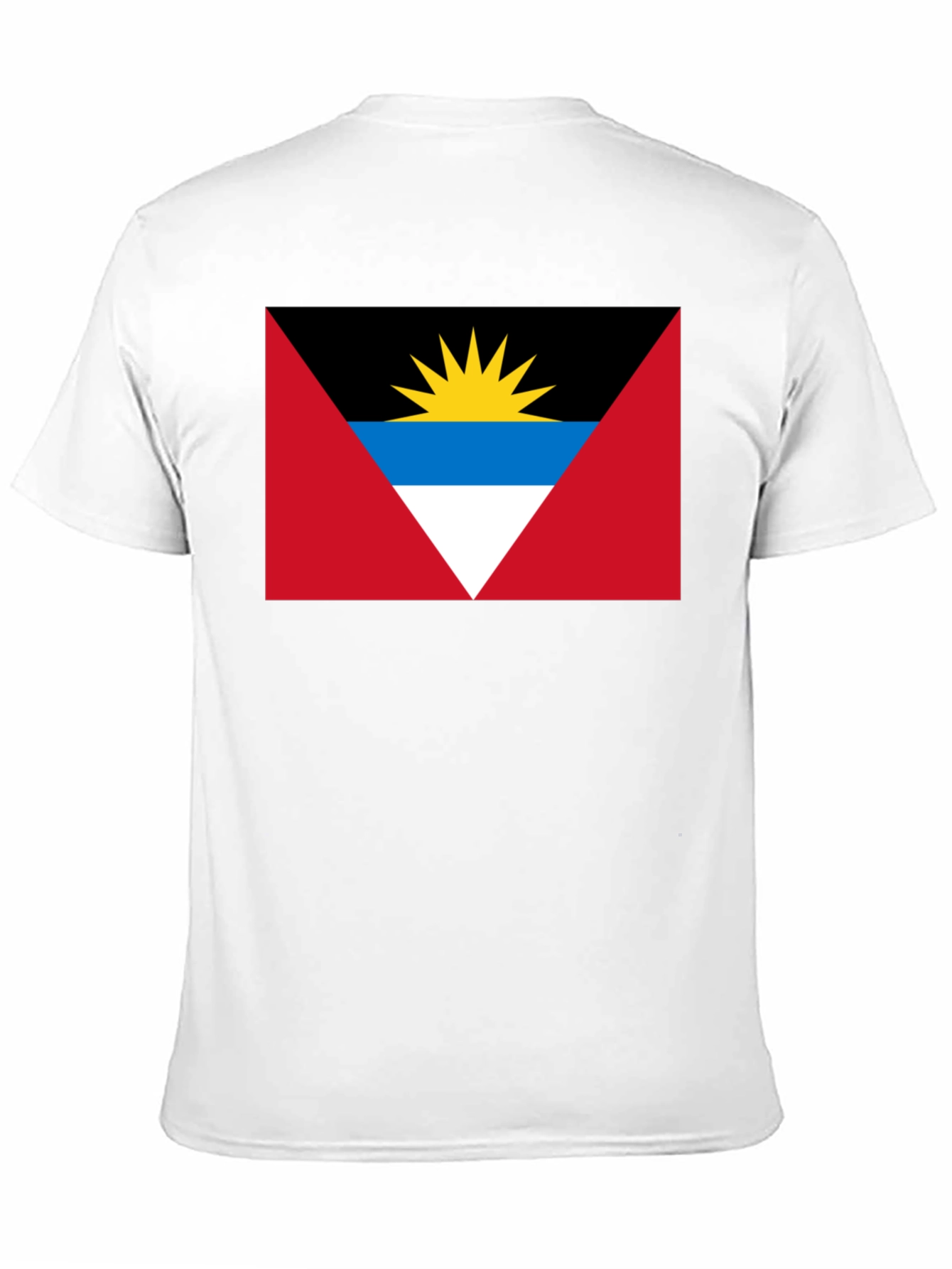 Antigua and Barbuda Flag Graphic T-Shirt - Black