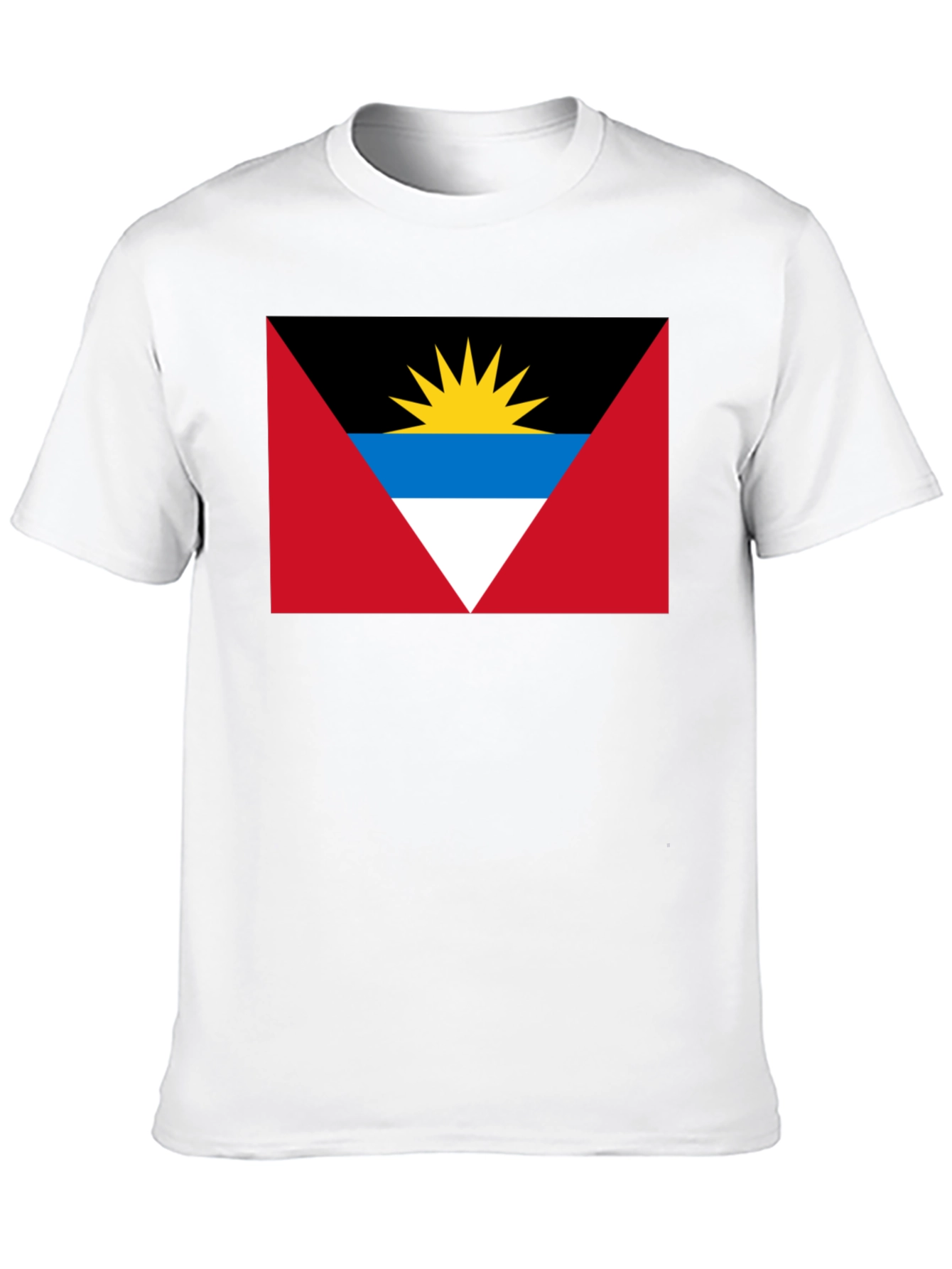 Antigua and Barbuda Flag Graphic T-Shirt - Black