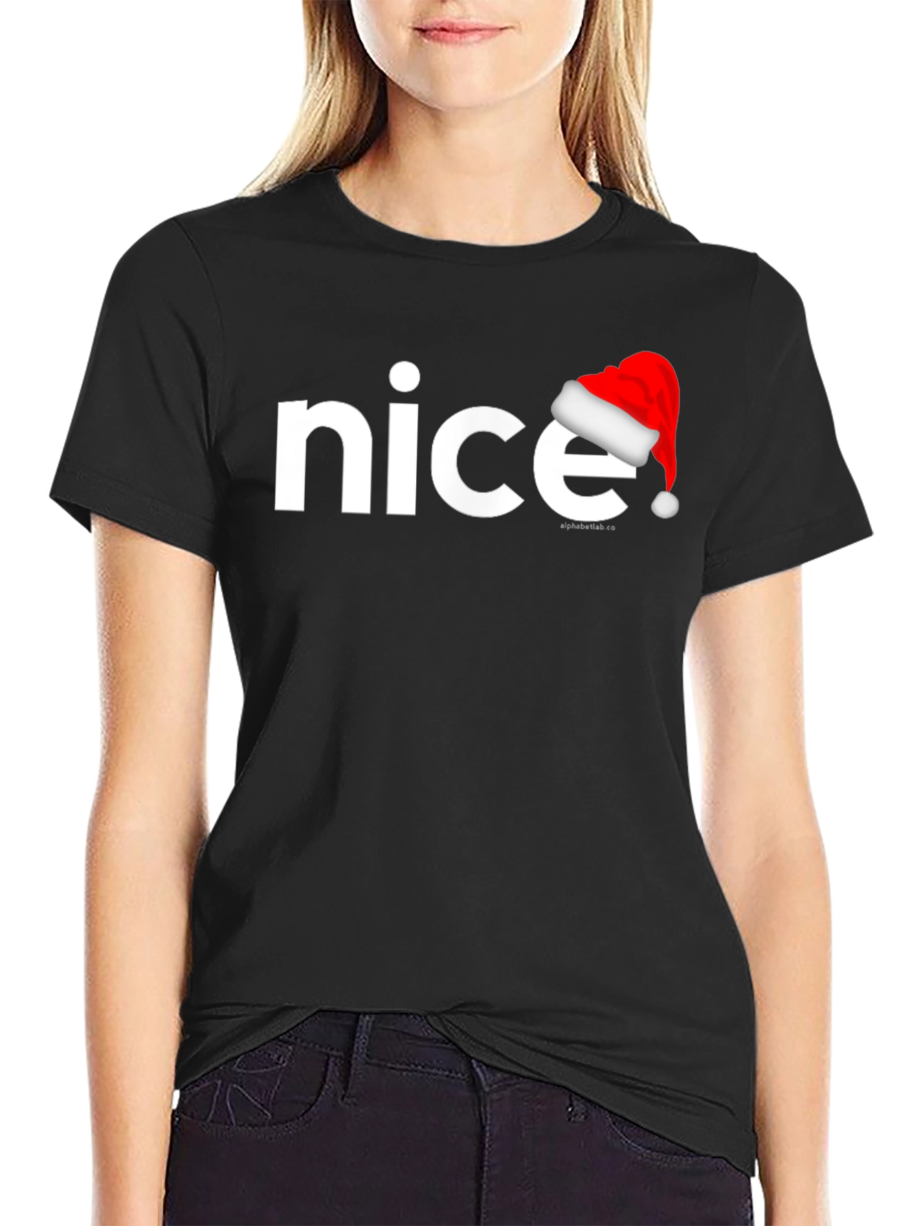 Nice Santa Hat Graphic Tee - Holiday Cheer