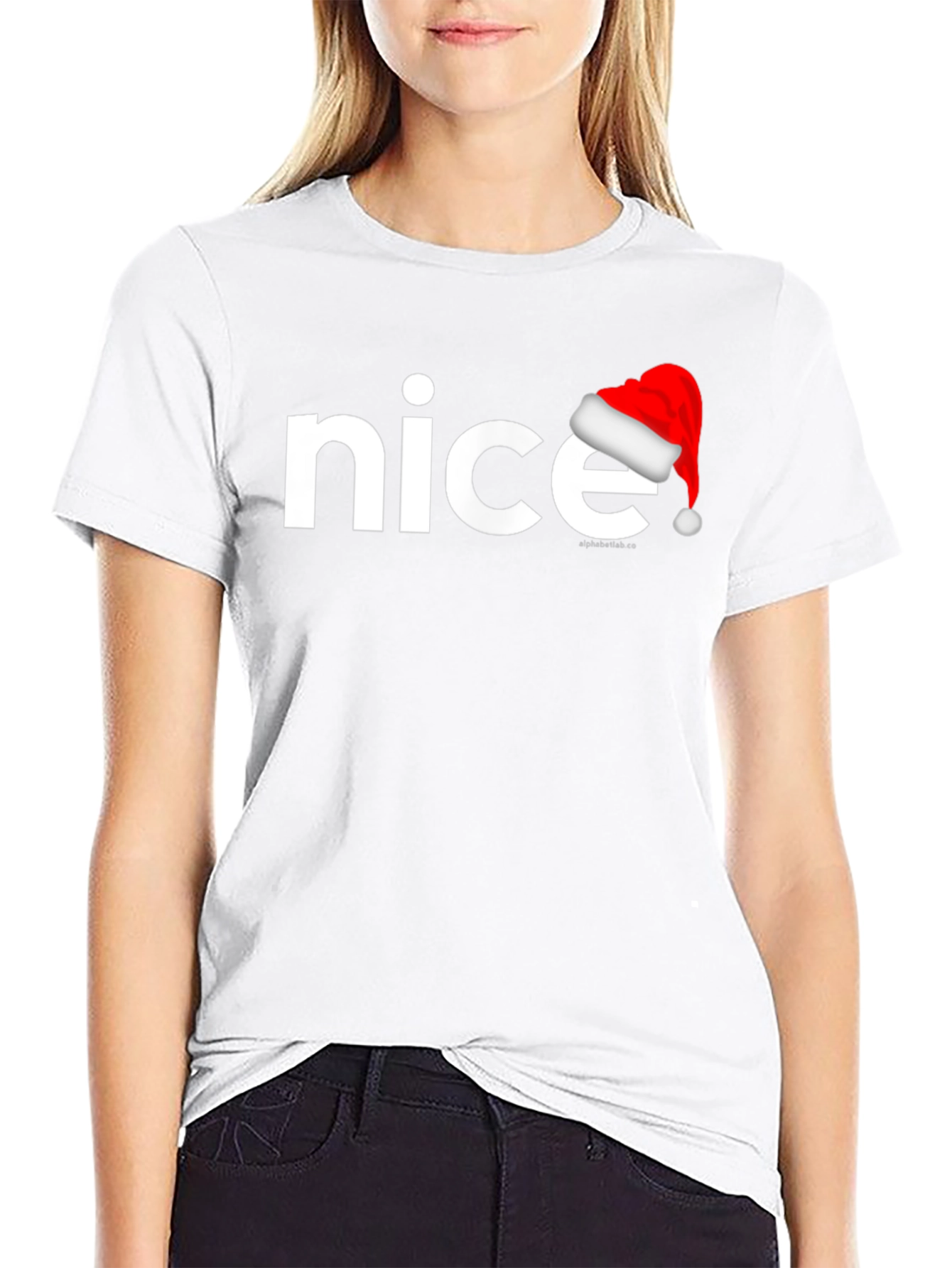 Nice Santa Hat Graphic Tee - Holiday Cheer