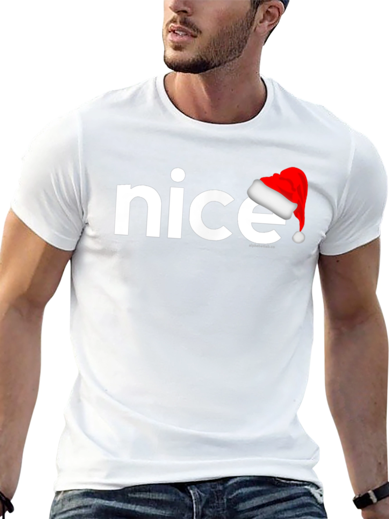 Nice Santa Hat Graphic Tee - Holiday Cheer