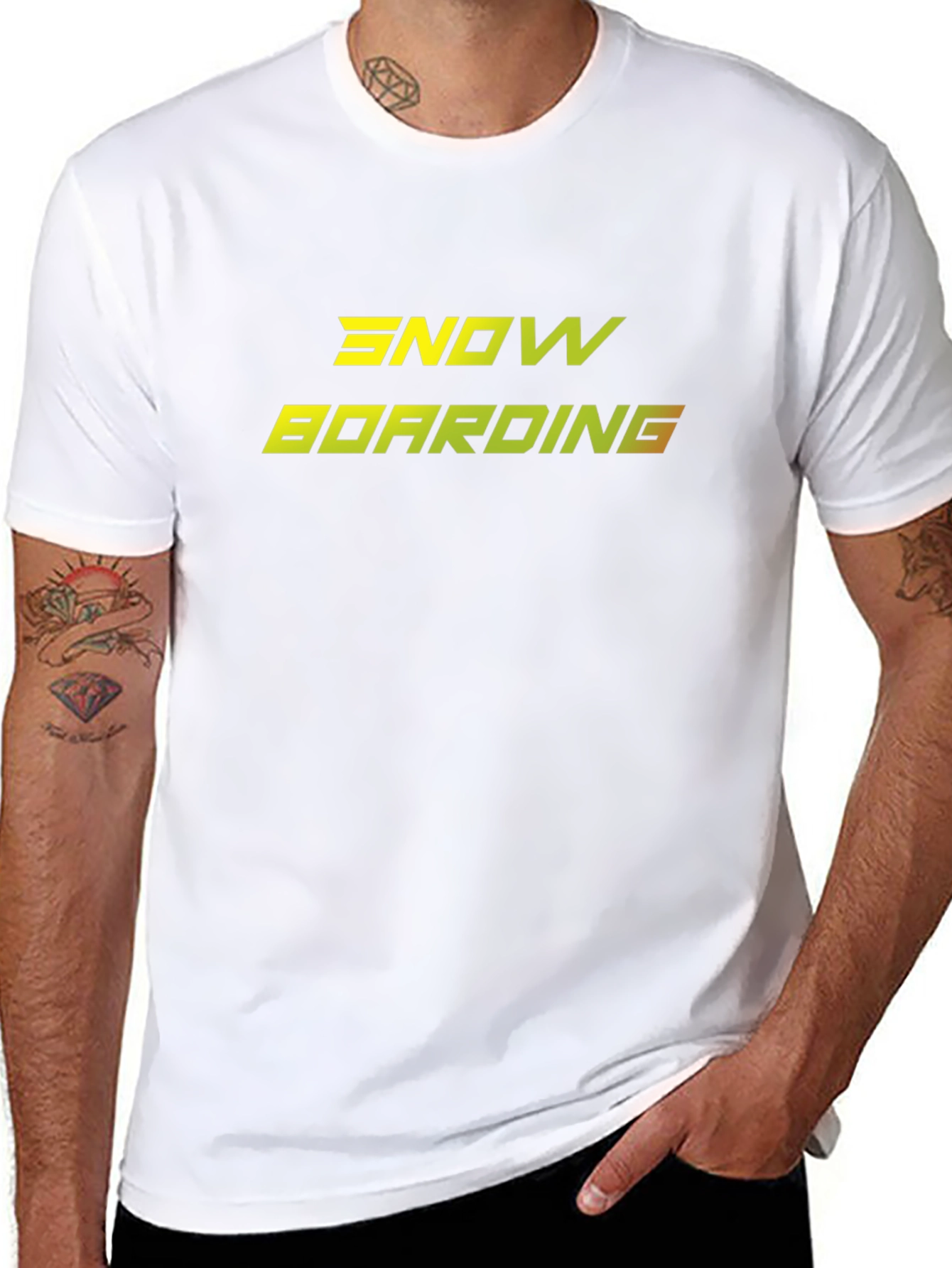 Snowboarding Graphic Tee - Black Cotton Comfort