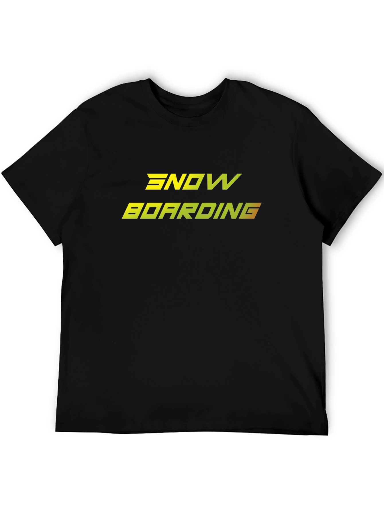 Snowboarding Graphic Tee - Black Cotton Comfort