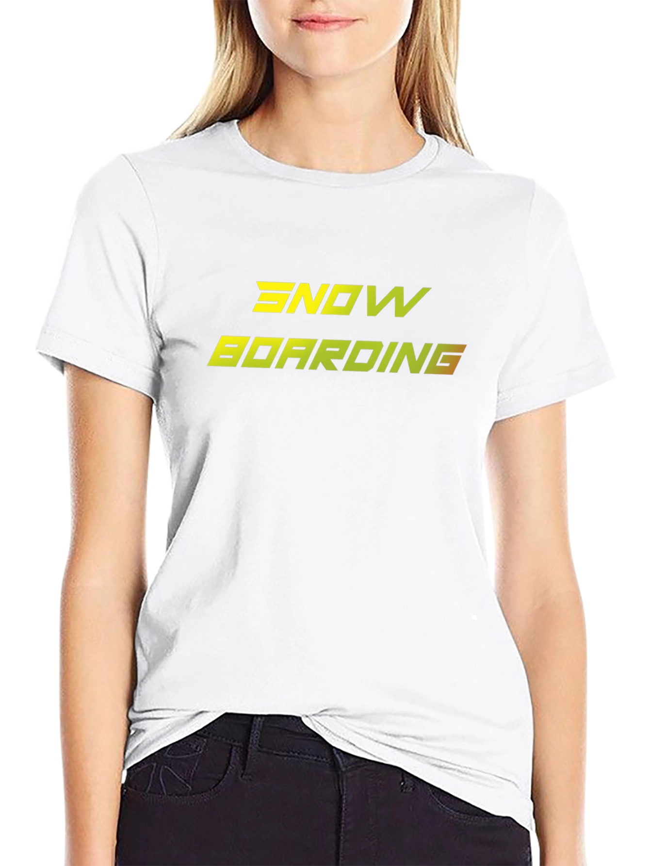 Snowboarding Graphic Tee - Black Cotton Comfort