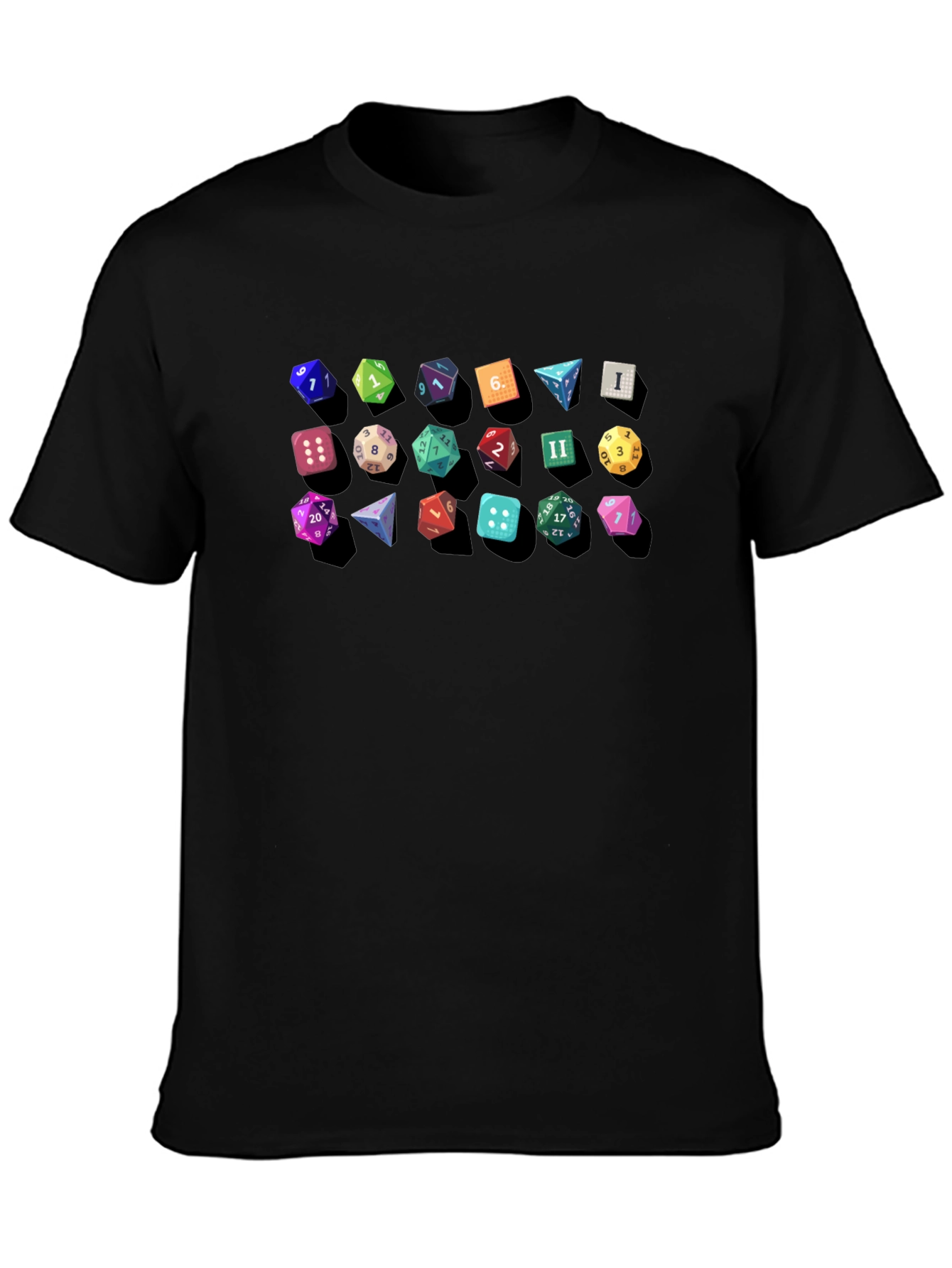 D&D Dice Graphic Tee - Gamer Gift