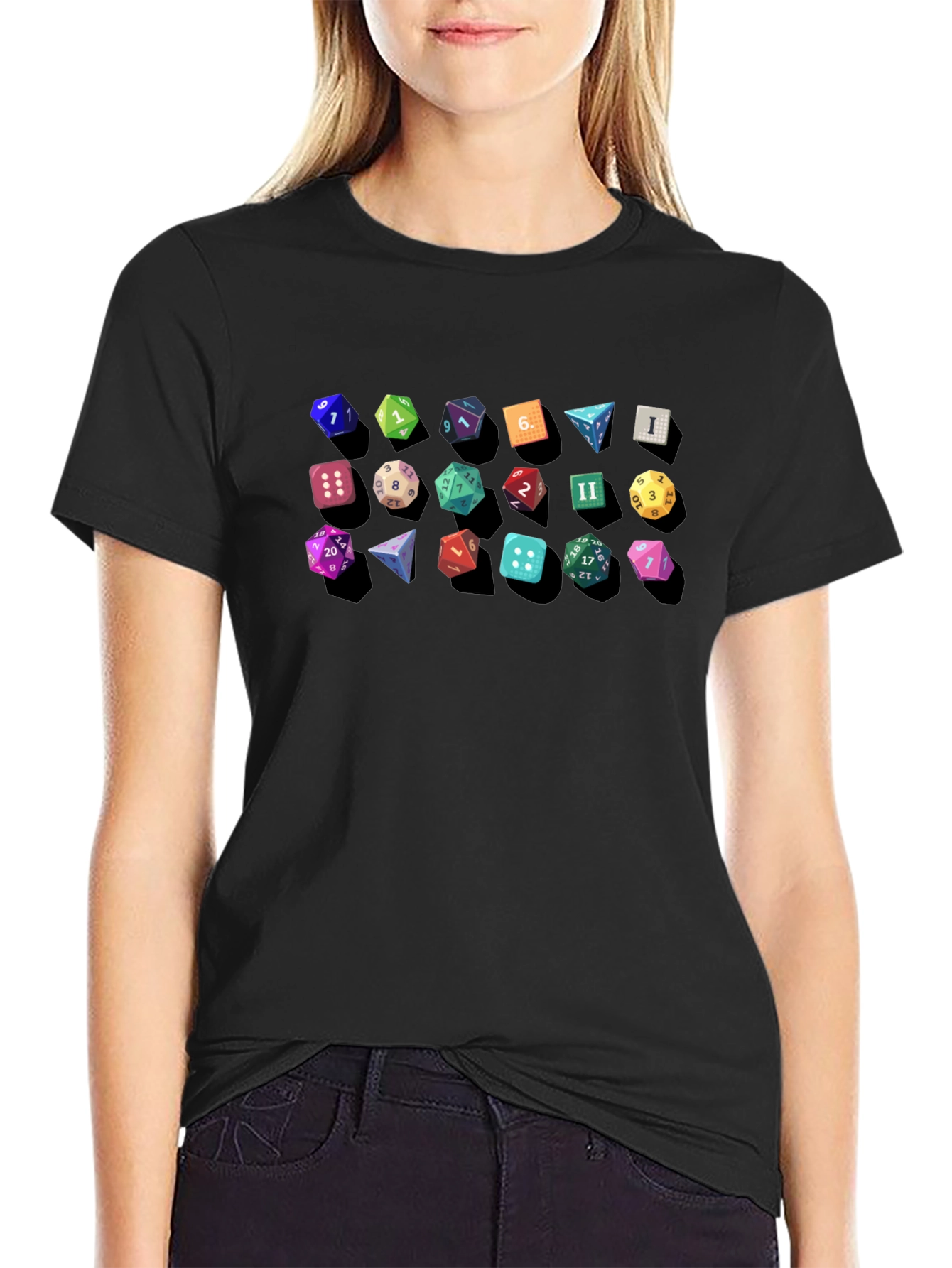 D&D Dice Graphic Tee - Gamer Gift