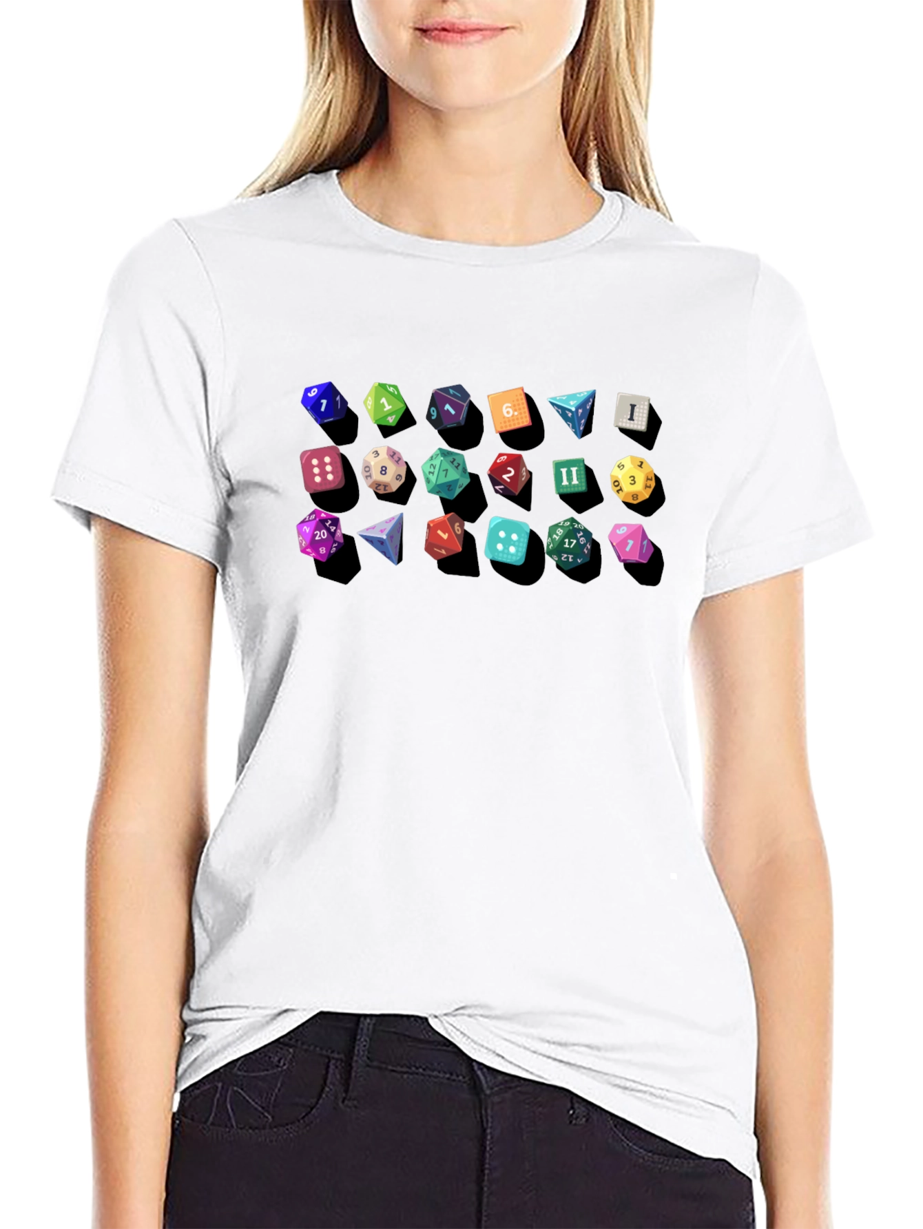 D&D Dice Graphic Tee - Gamer Gift