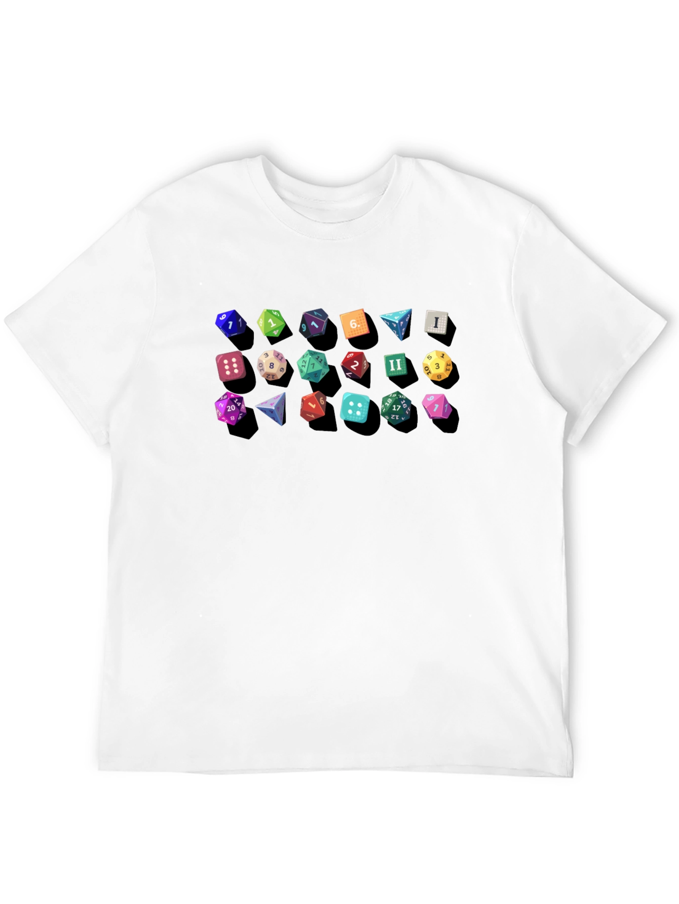 D&D Dice Graphic Tee - Gamer Gift