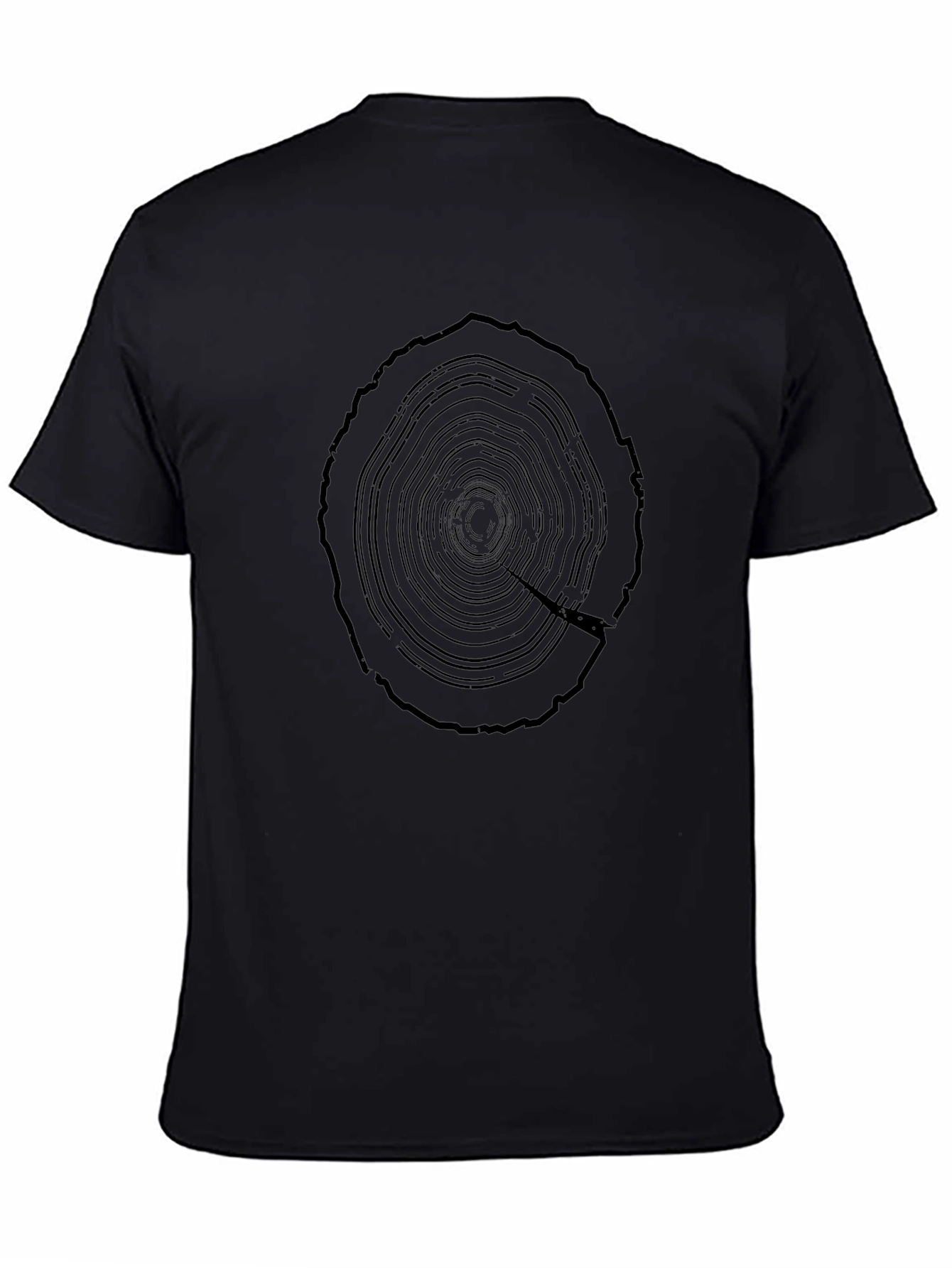Tree Ring Graphic Tee - Mens Black Cotton T-Shirt
