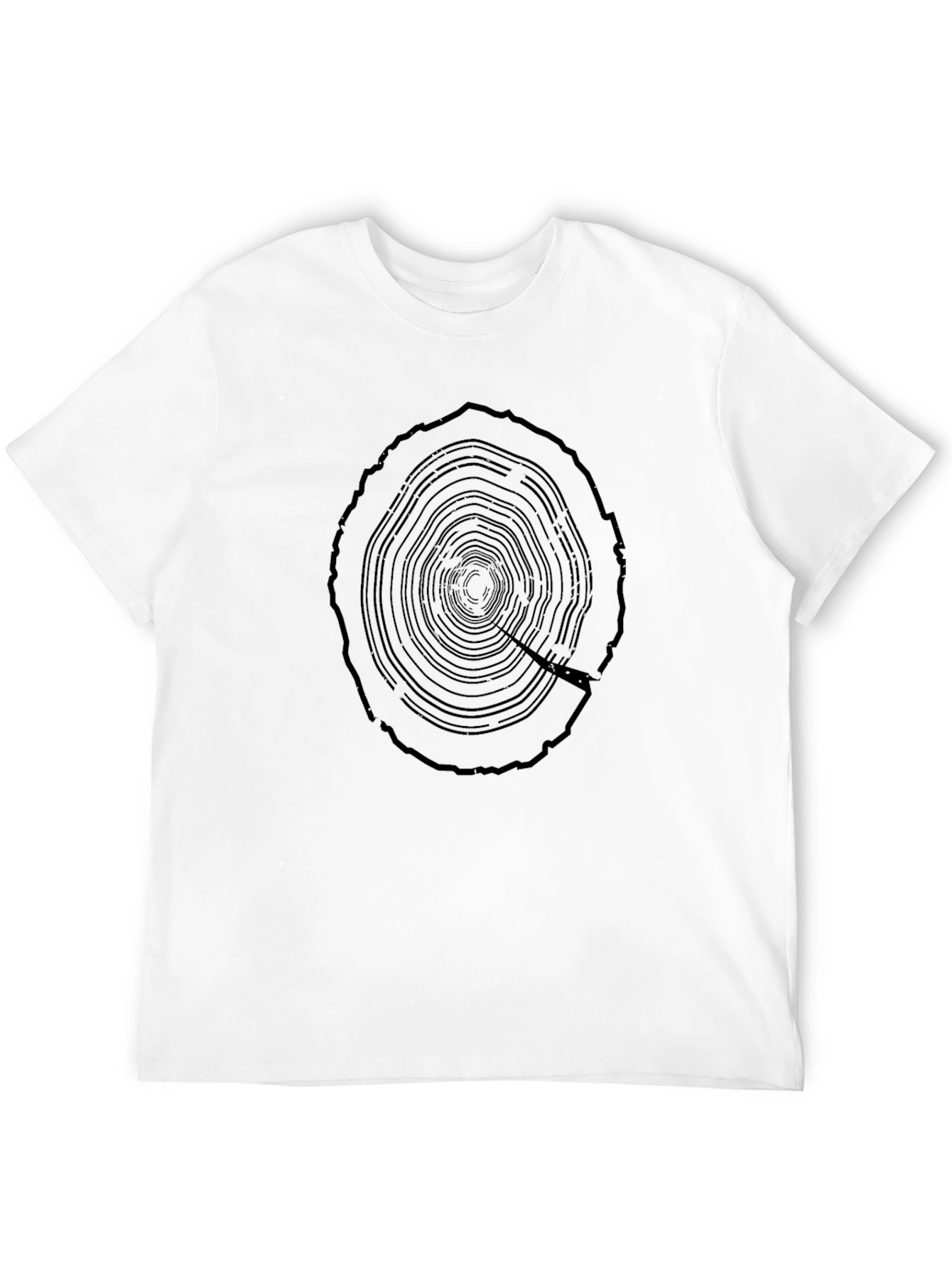 Tree Ring Graphic Tee - Mens Black Cotton T-Shirt