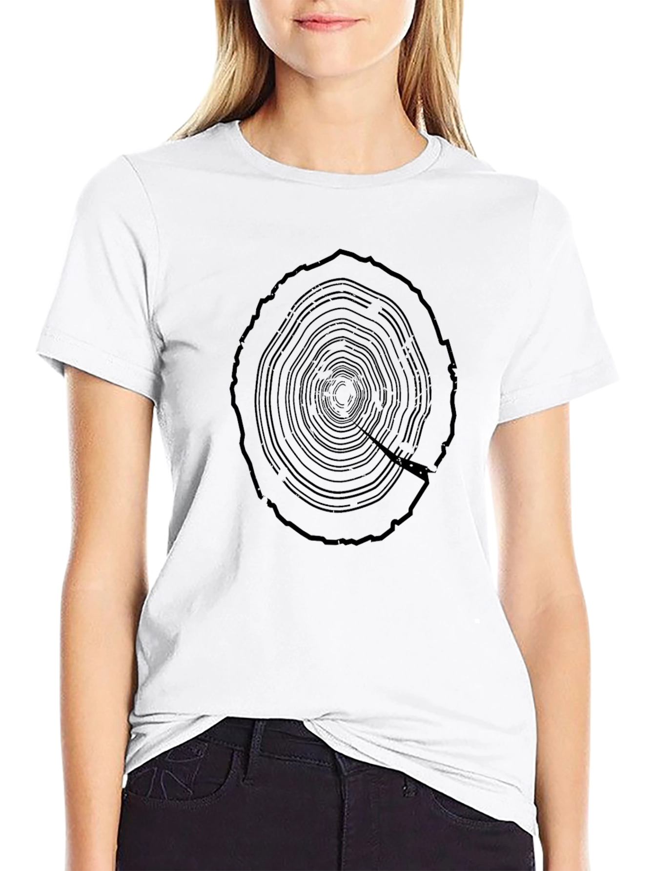 Tree Ring Graphic Tee - Mens Black Cotton T-Shirt