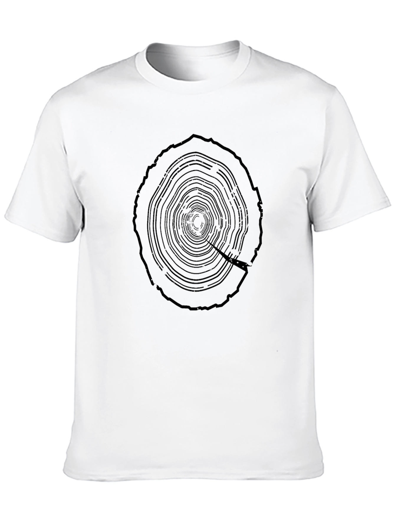 Tree Ring Graphic Tee - Mens Black Cotton T-Shirt