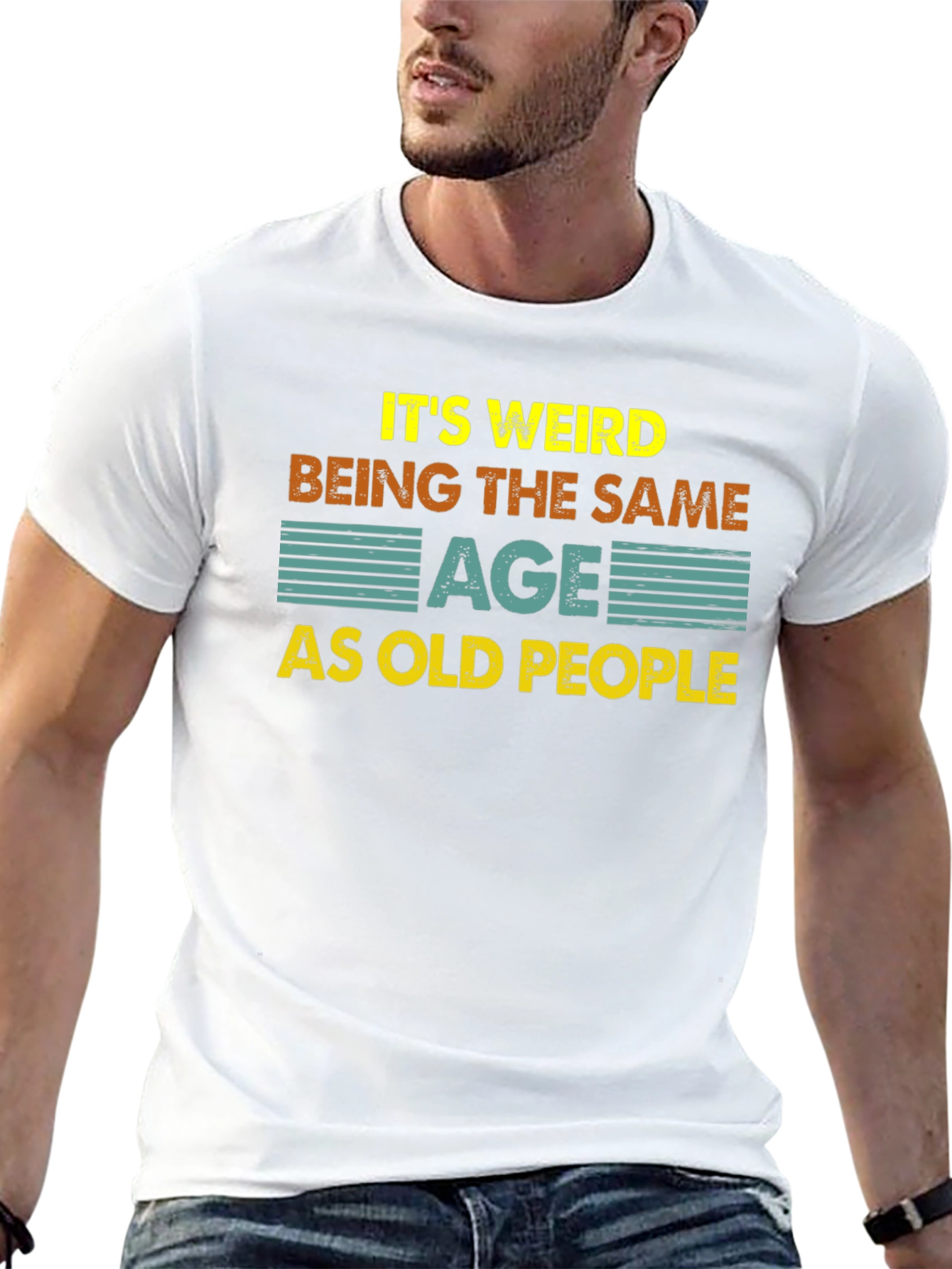 Funny Same Age As Old People Black T-Shirt