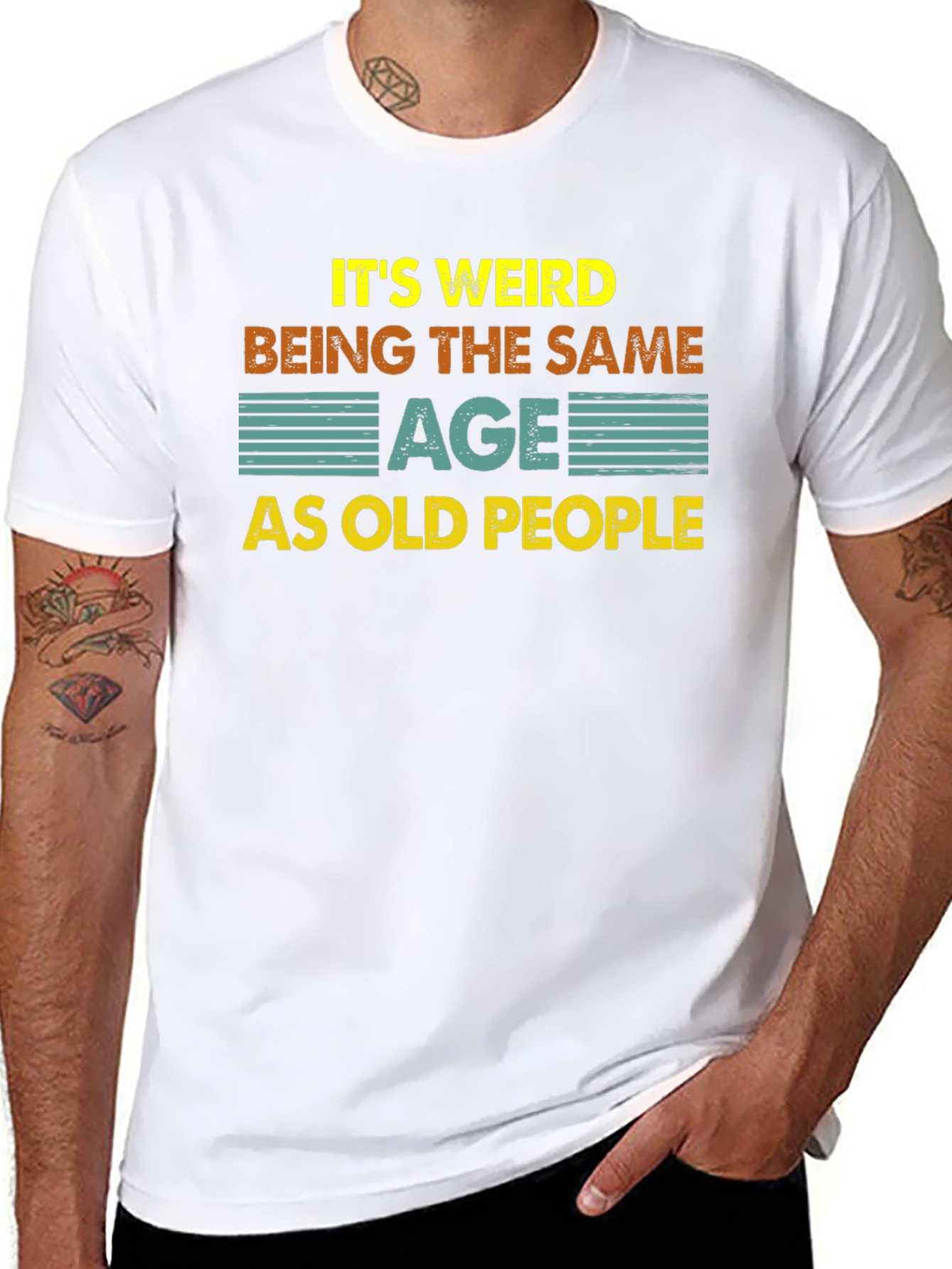 Funny Same Age As Old People Black T-Shirt