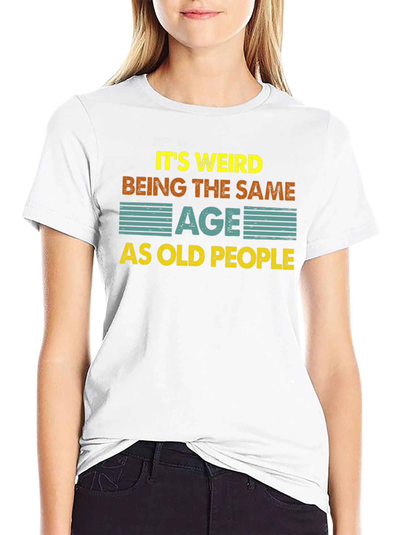 Funny Same Age As Old People Black T-Shirt