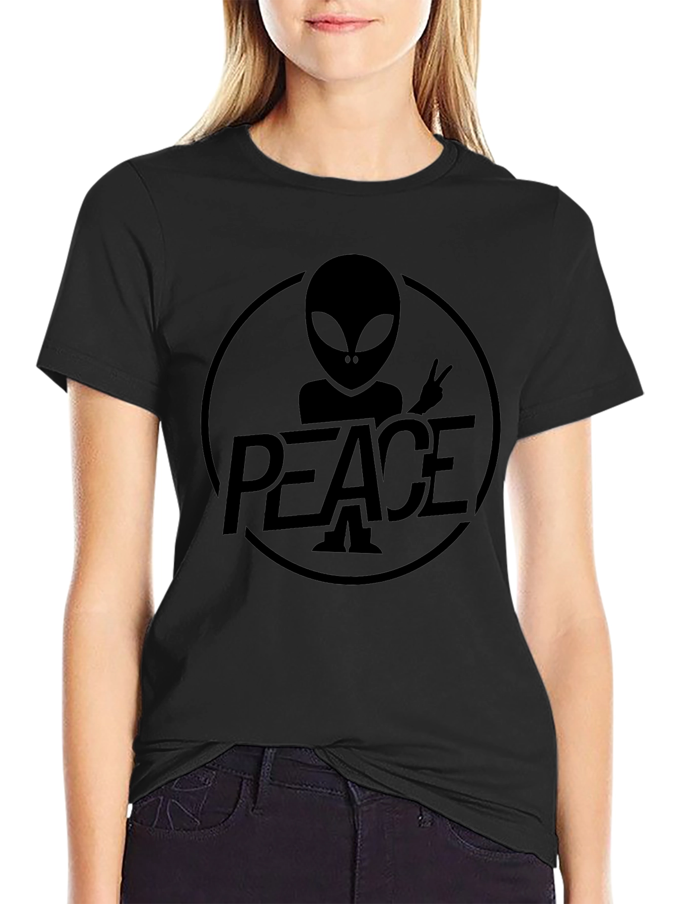 Peace Alien Graphic T-Shirt