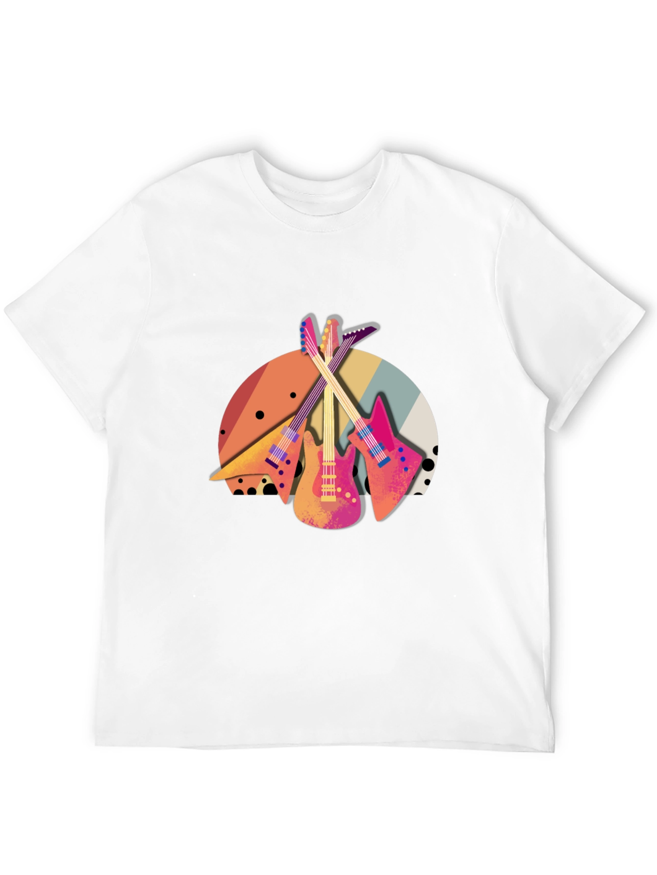 Retro Guitar T-Shirt - Music Lover Tee