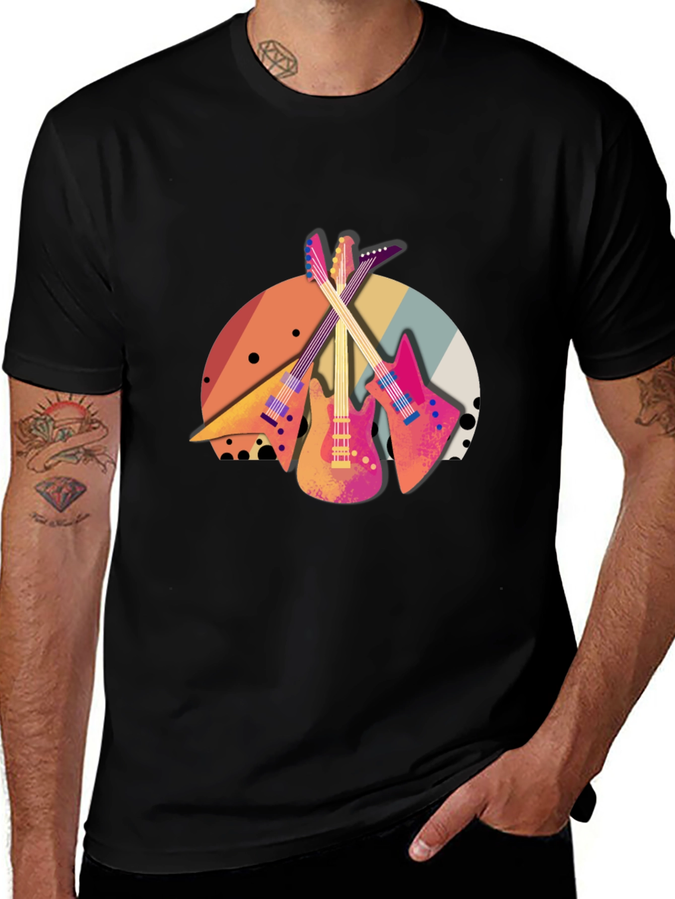 Retro Guitar T-Shirt - Music Lover Tee