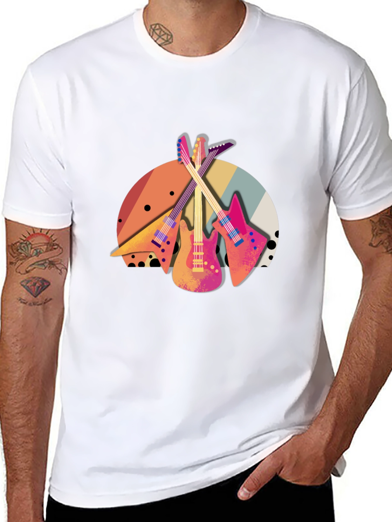 Retro Guitar T-Shirt - Music Lover Tee