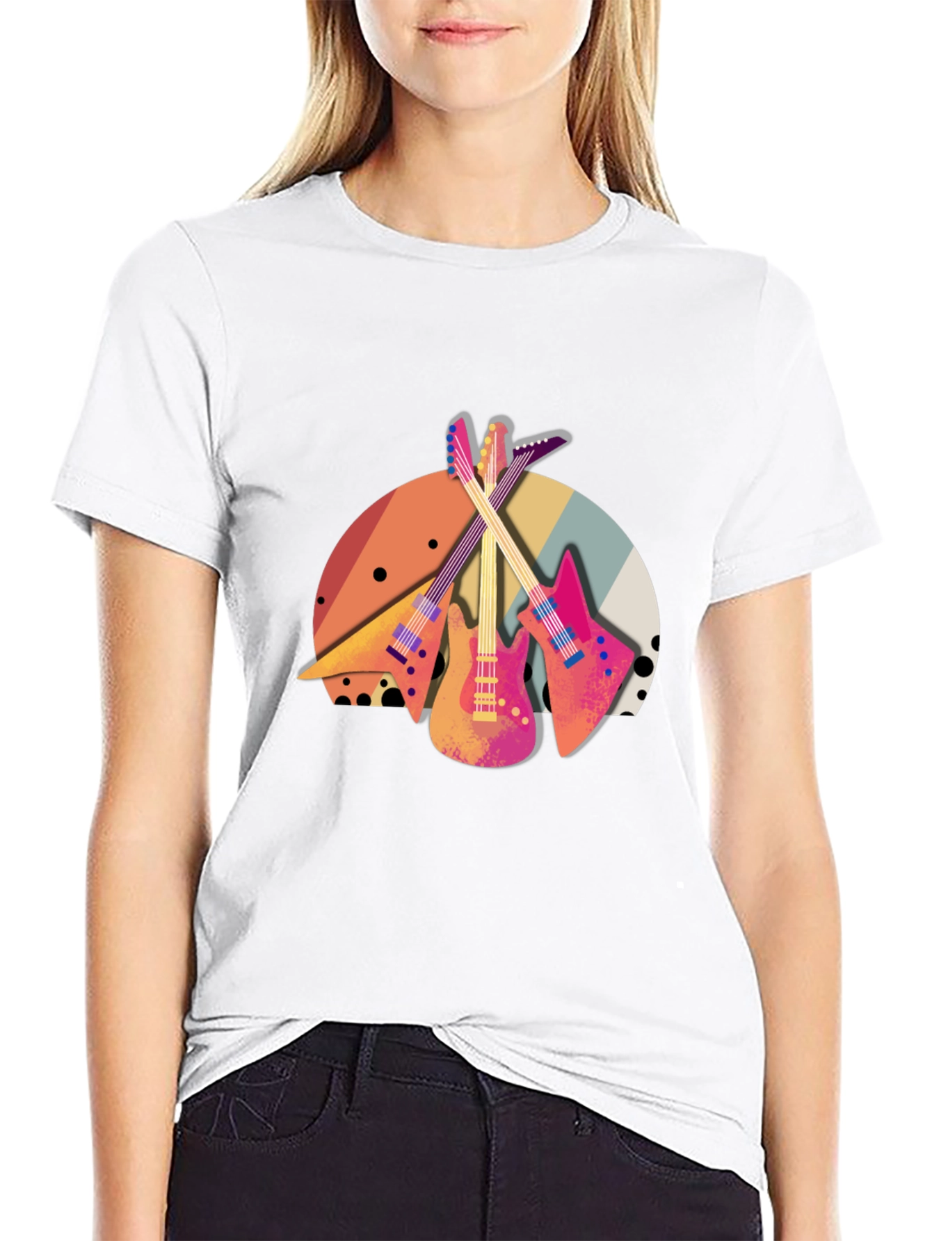 Retro Guitar T-Shirt - Music Lover Tee