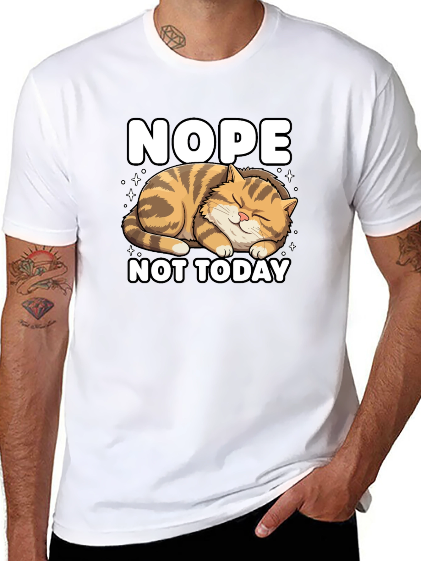 Nope Not Today Cat Graphic Tee