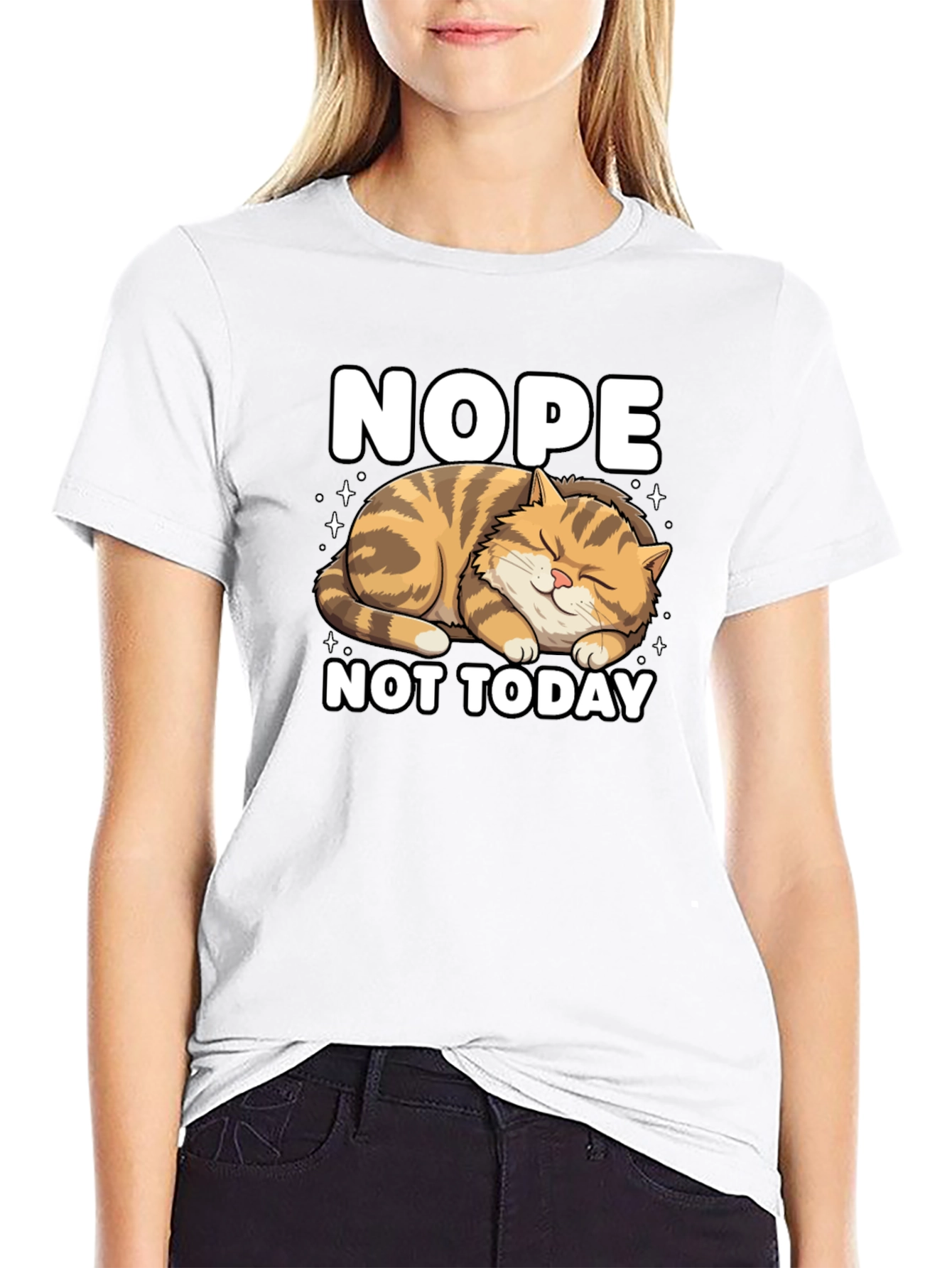 Nope Not Today Cat Graphic Tee