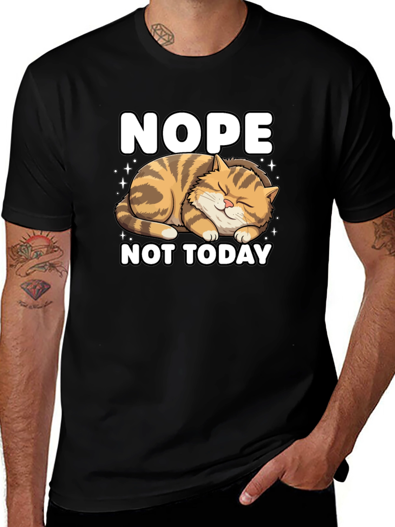 Nope Not Today Cat Graphic Tee