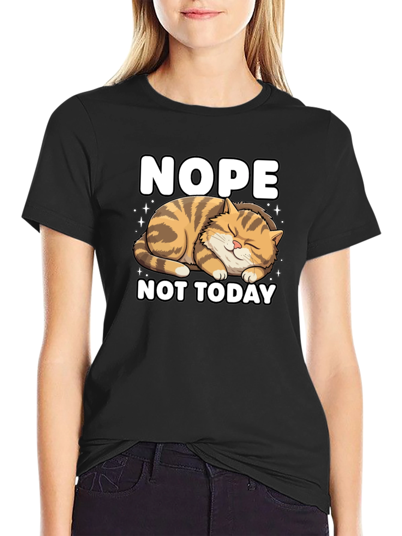 Nope Not Today Cat Graphic Tee